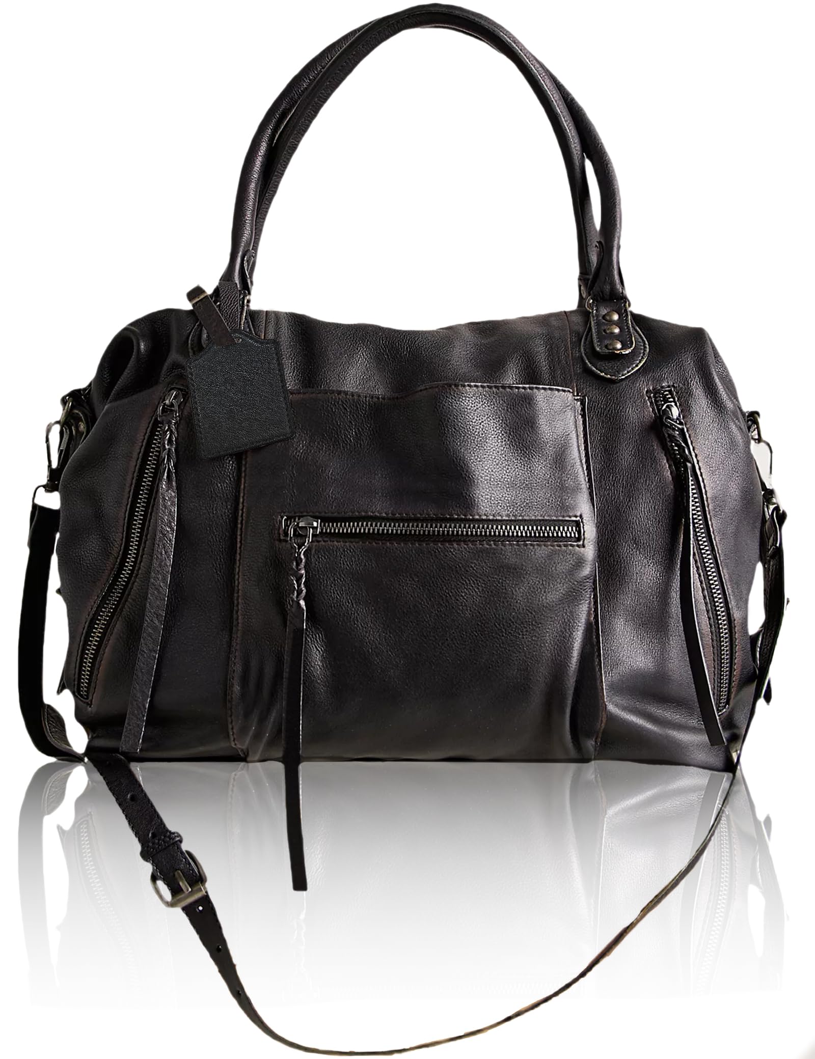 Women's Large Tote Bag City Tote Bag Purse with Zipper Women Vegan Leather Hobo Handbags with Adjustable Strap