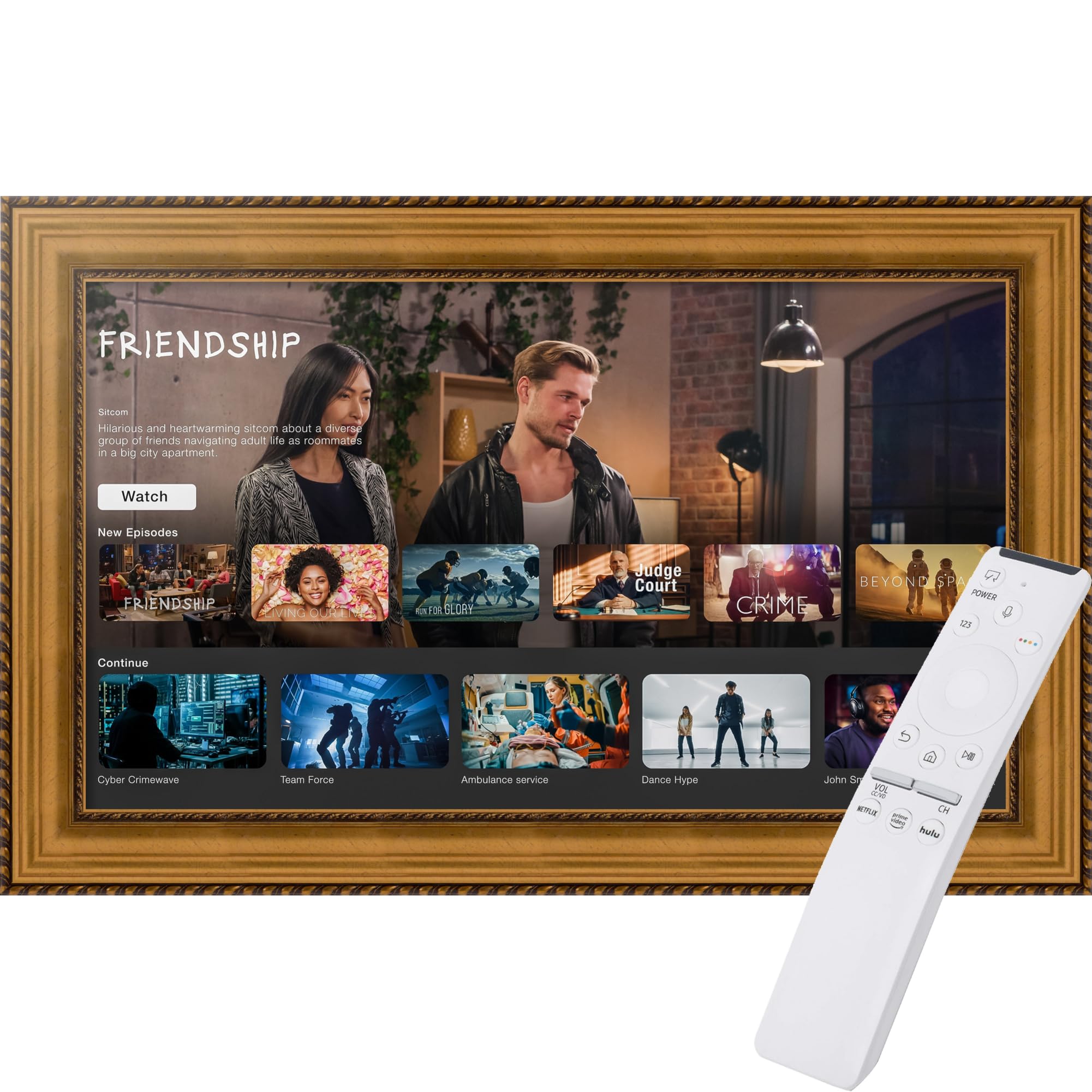 Frame for Samsung Frame TV - 43 inch. 3.50 inch Frame is Antique Gold and Black with rope Samsung the Frame TV and Pro (Fits 2021-2025 Frame TV, 43