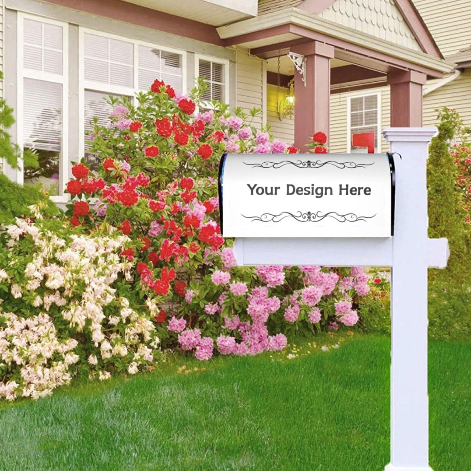 Personalized Mailbox Covers with Picture/Text,Custom Mailbox Covers Magnetic Standard Size,Mailbox Wrap for Garden Yard Outdoor Decor(Custom A)