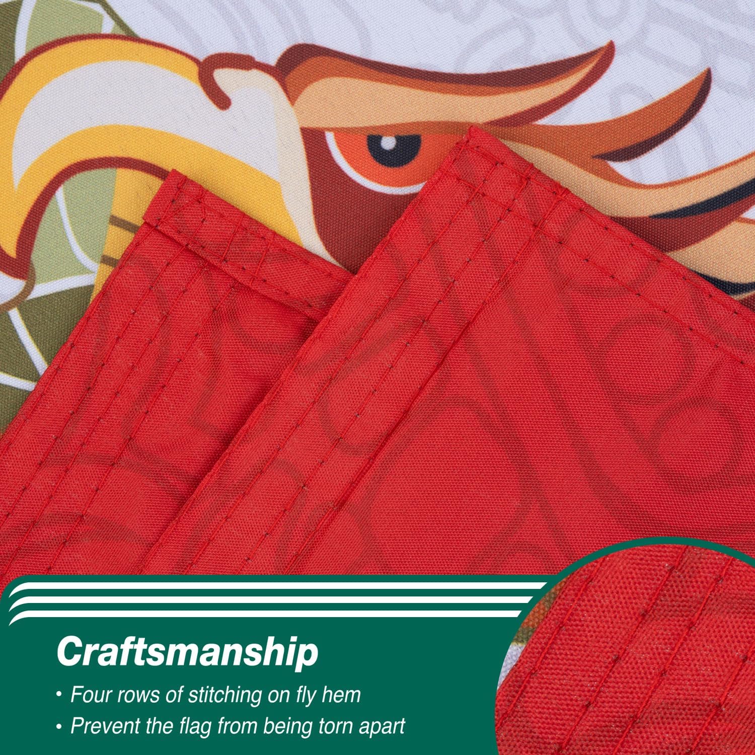 XIFAN Mexico Flag 3x5 FT Double Sided – Heavy Duty Mexican Flag with Aztec Design, 3-Ply Polyester, Outdoor National Banner for Independence Day, MX, Cinco de Mayo, Hispanic Heritage - Image 5