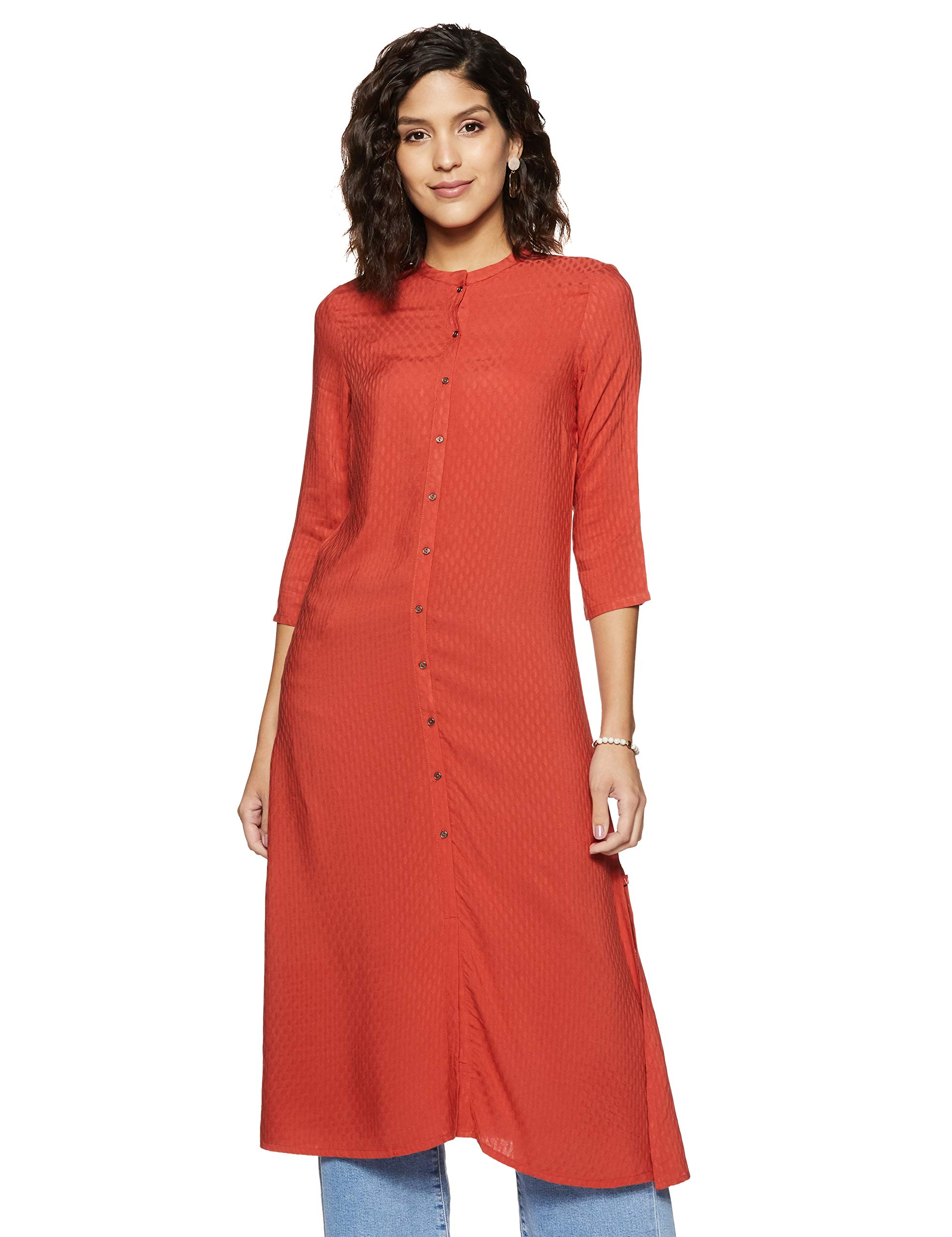 W for Woman Women's Synthetic Straight Kurta