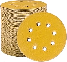 STEBRUAM Sanding Disc Sanding Discs 100 Pieces 120 Grits Sanding Discs 125 mm Self-Adhesive Abrasive Paper Hook and Loop Polishing Discs Abrasives 8 Holes for Orbital Sander