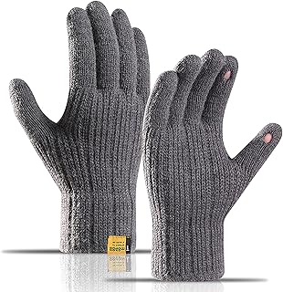 [AOY] 手袋 メンズ 防寒手袋 【2指出し設計・裏起毛でつけたら24時間暖かく続き】 防寒 スマホ対応 裏起毛 肌に良い素材 厚手 暖かい ニット手袋 ストレッチ性 アウトドア バイク 自転車 作業用 通勤 通学 秋冬