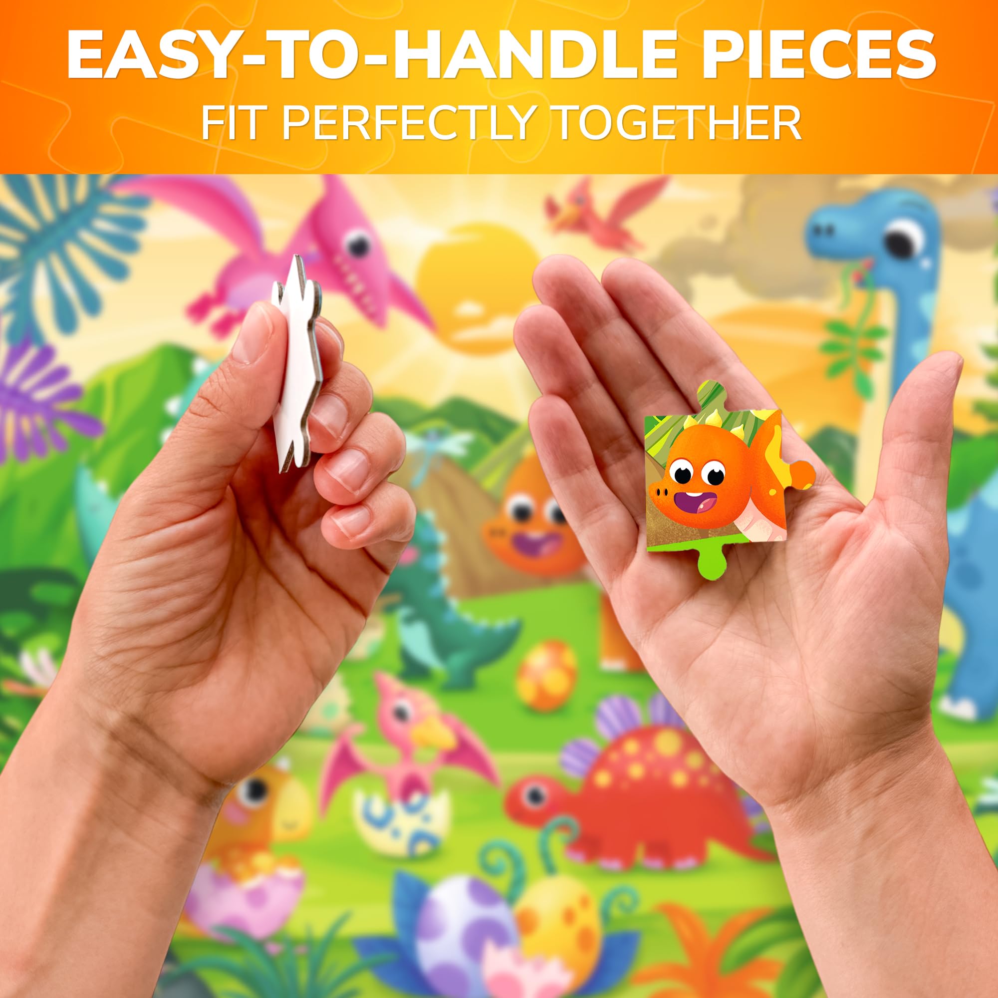 QUOKKA Jigsaw Puzzles For 3 4 Year Olds, 60 Piece Jigsaws for Children Age 5 6, Kids Puzzles With Dino Hatchlings - Image 3