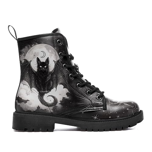 Gothic Combat Ankle Boots Vegan Leather Booties