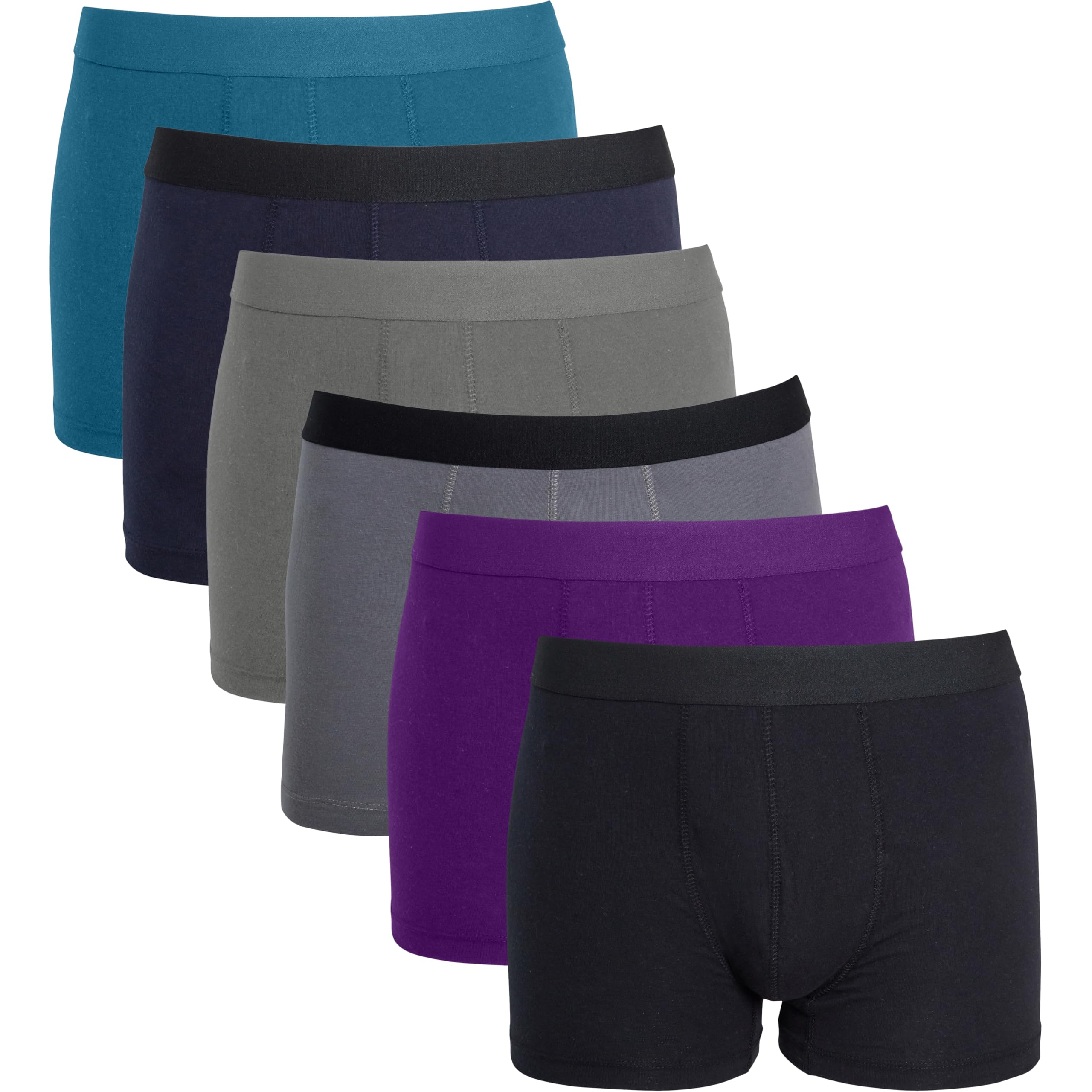 Sock Stack Pack Of 6 Mens Boxers Lycra Boxershorts Comfort Fit Underpants Waistband Boxer Short Underwear For Men MB04 (UK, Alpha, S, Regular, Regular, Dark Assorted)