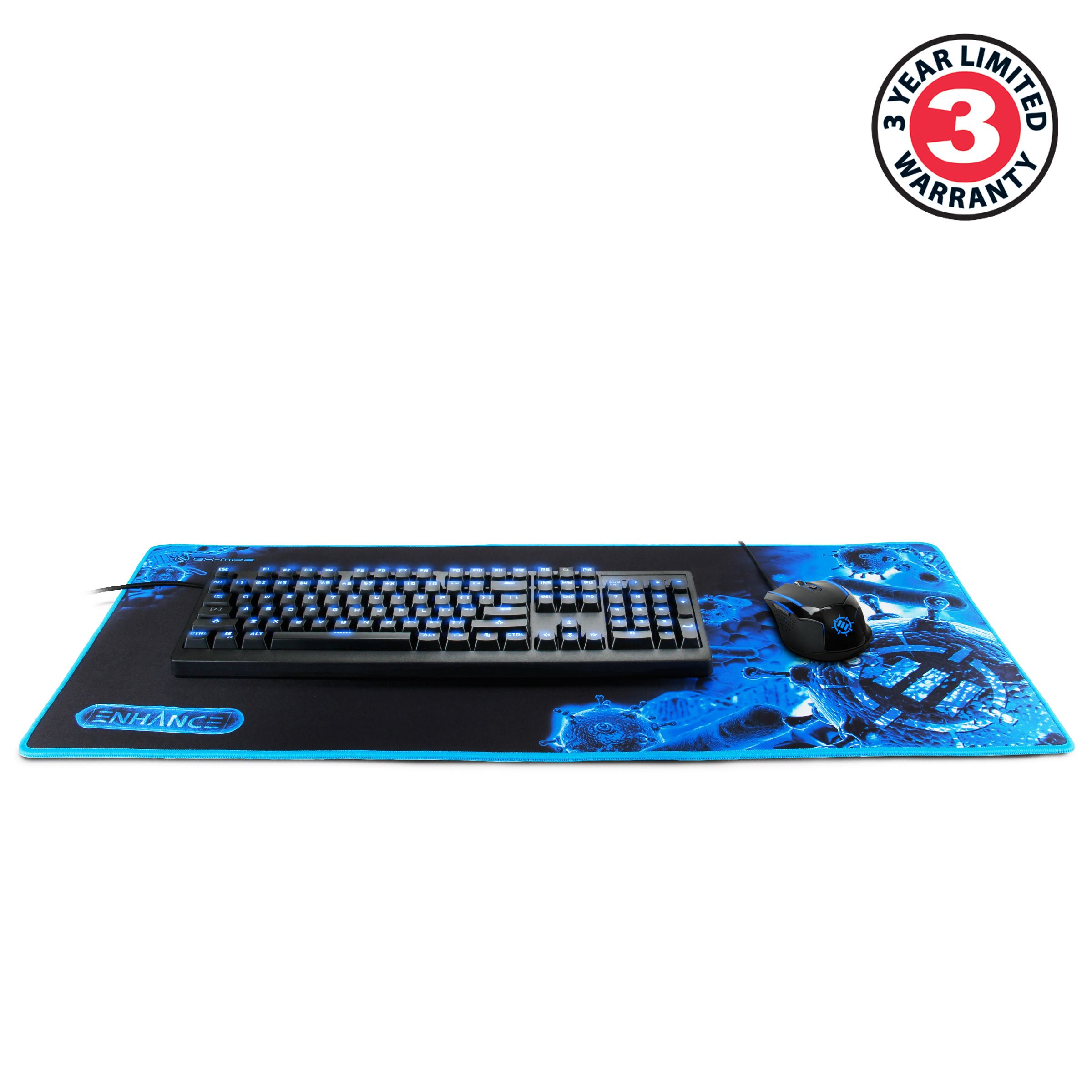 ENHANCE GX-MP2 Verlängert Gaming Mouse Pad - Großes XL Mauspad (80 x 35 cm) für professionelle Esport mit Geringe Reibung Verfolgung Oberfläche und Rutschfester Rückseite - Blau