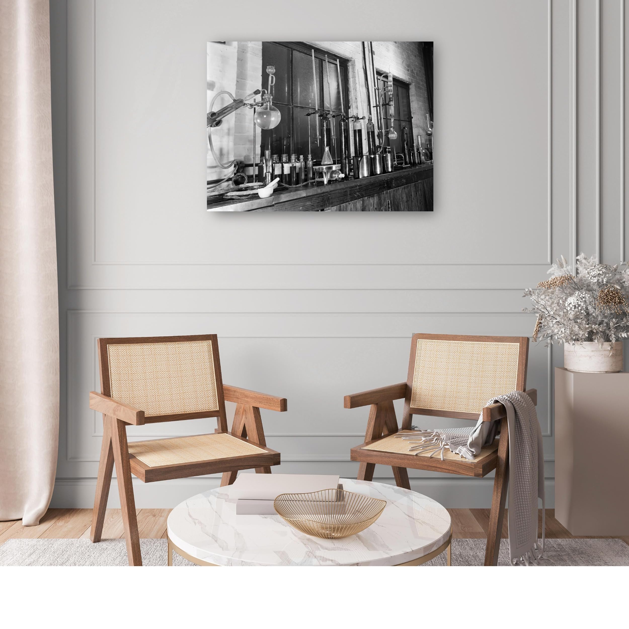 絵画 scieice room Amazon.com: Fine Art Canvas Vintage Science Lab Canvas Wall Decor