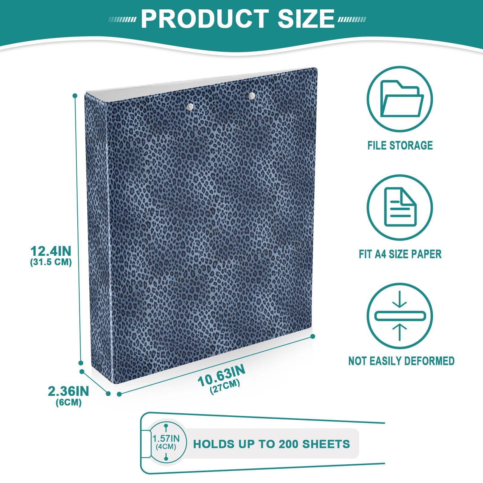 Raccoglitore a tre anelli per quaderni, 3,8 cm, confezione da 2, blu navy