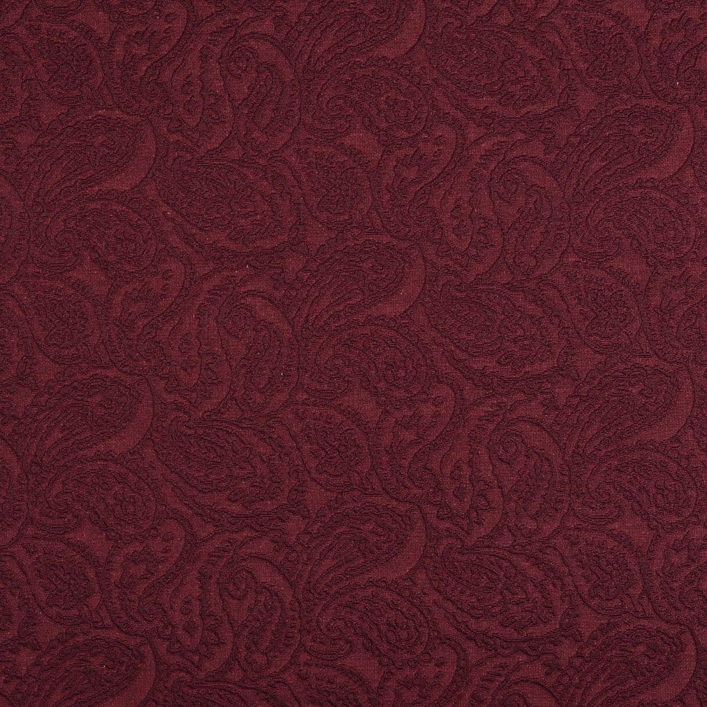 E572 Burgundy Paisley Jacquard Woven Upholstery Grade Fabric by The Yard
