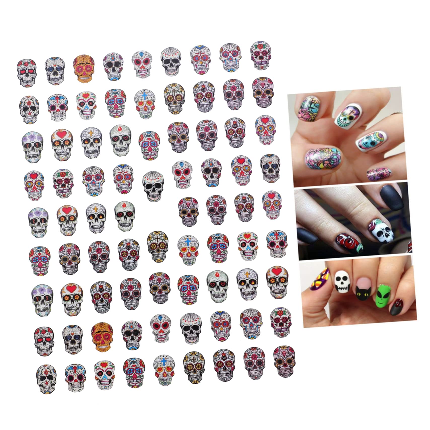 Ipetboom 80fogli Adesivi Per Unghie Halloween Stickers Decorativi Per Nail Facili Applicare Per Manicure Professionali