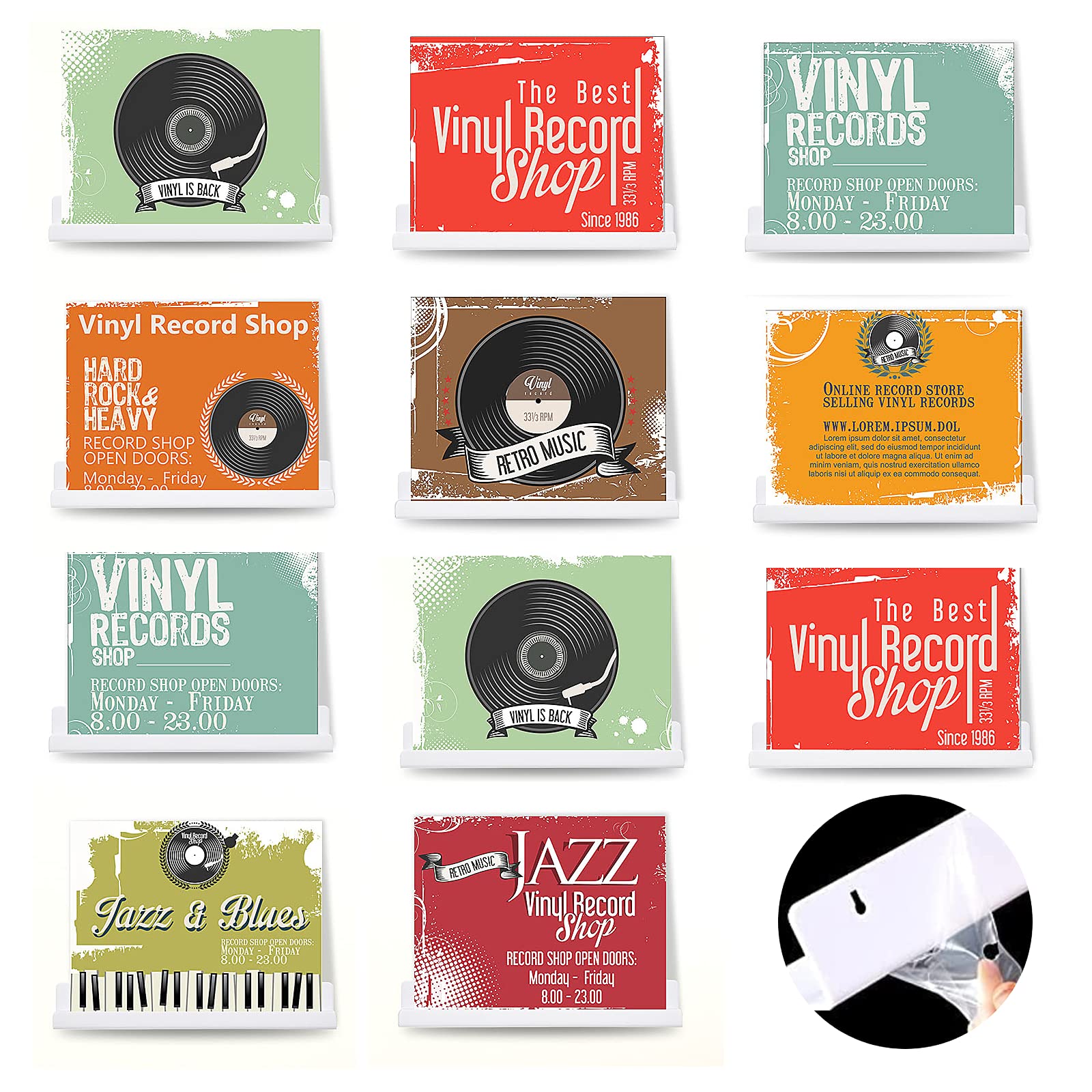 Buy Jetec 12 Pieces Acrylic Vinyl Record Holder Wall Record Shelf