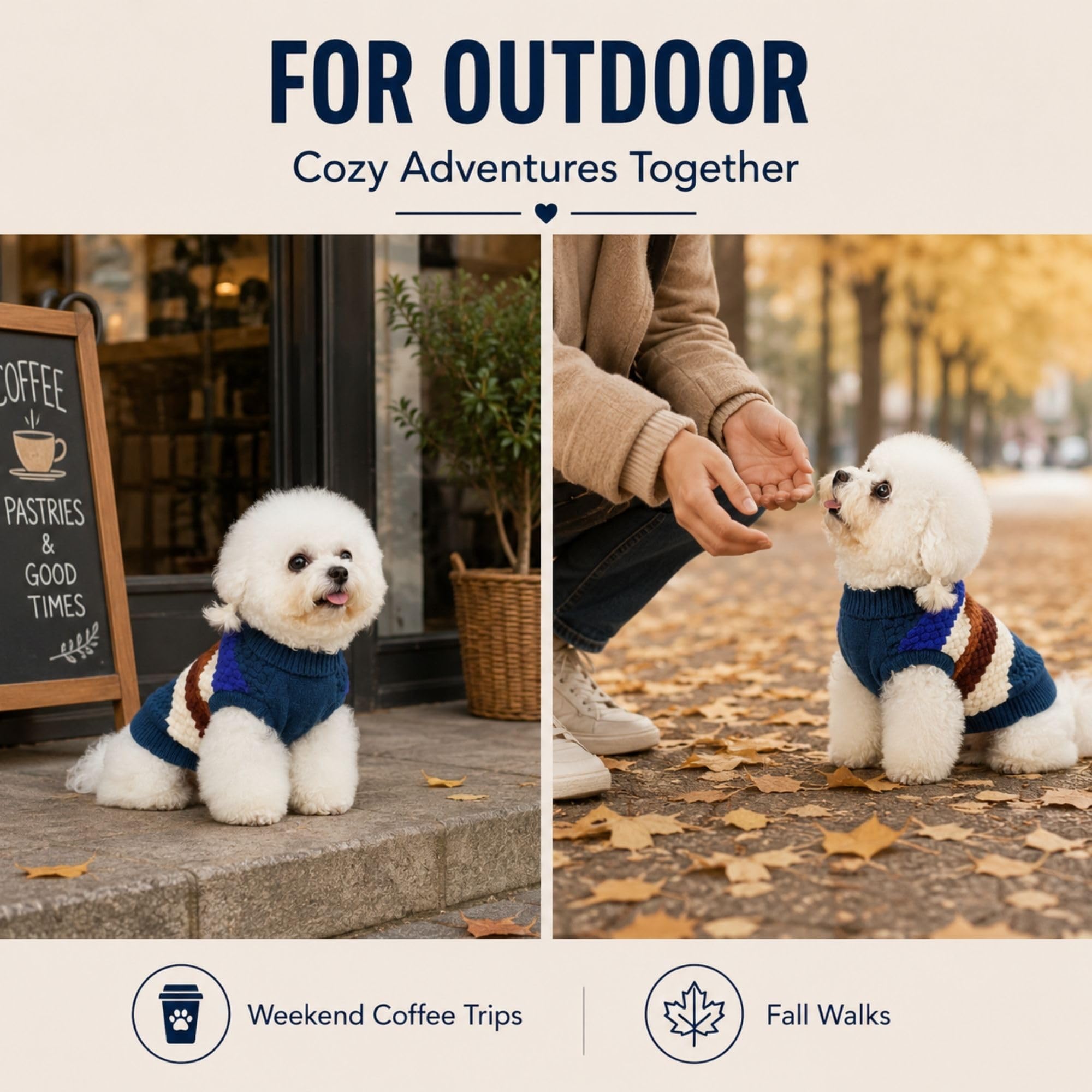 Chandails pour chiens de taille moyenne, vêtements en tricot pour chien | Vêtements épais à col roulé classique, pull chaud pour chien garçon femelle, vêtements extensibles pour animaux de compagnie