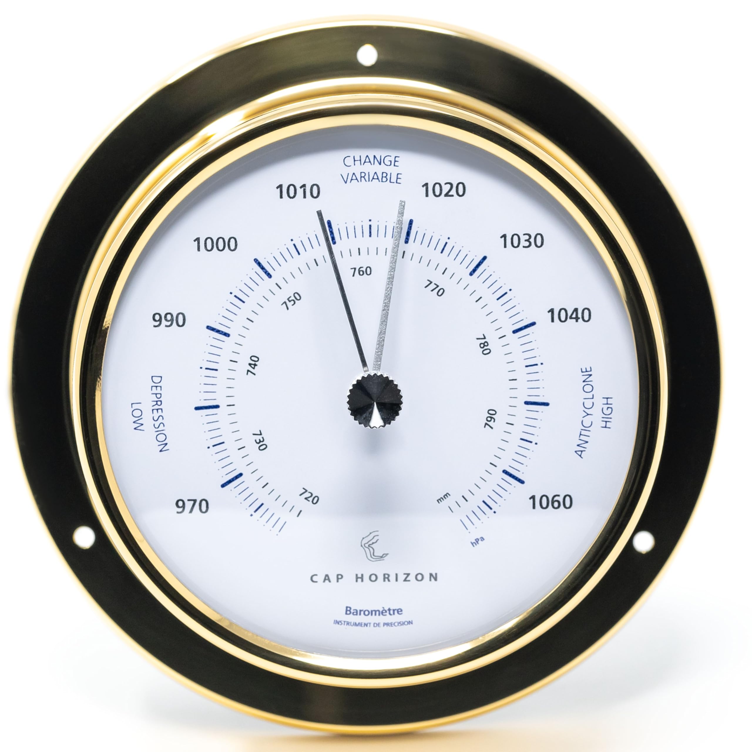 CP085B400LT Barometer, Glas, Messing-Gehäuse poliert