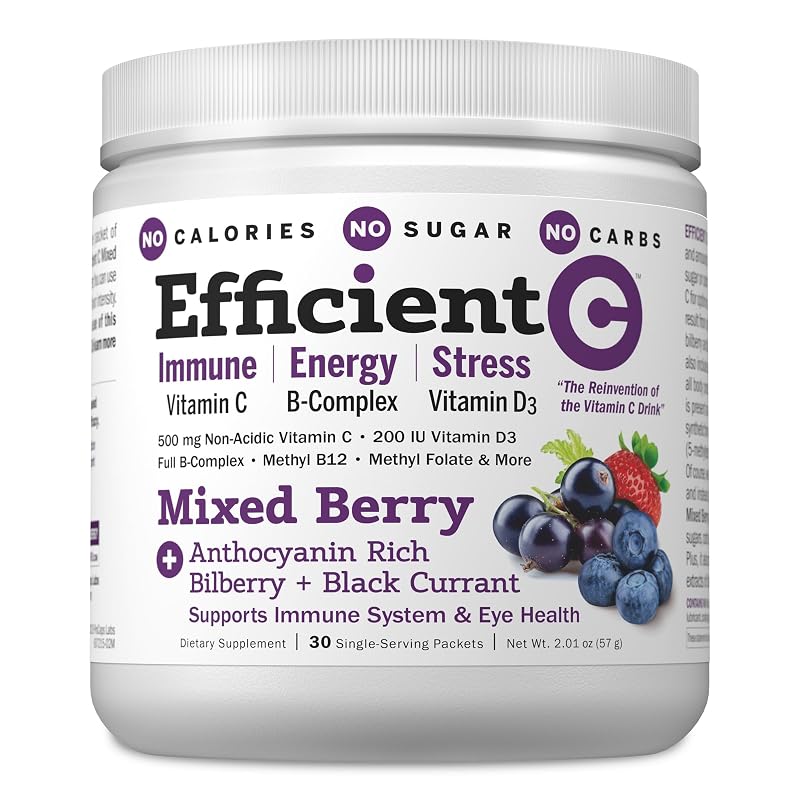 ANDREW LESSMAN Suplemento de Vitamina C 500 mg com Mirtilo, Groselha-preta e Vitamina D3, 30 sachês