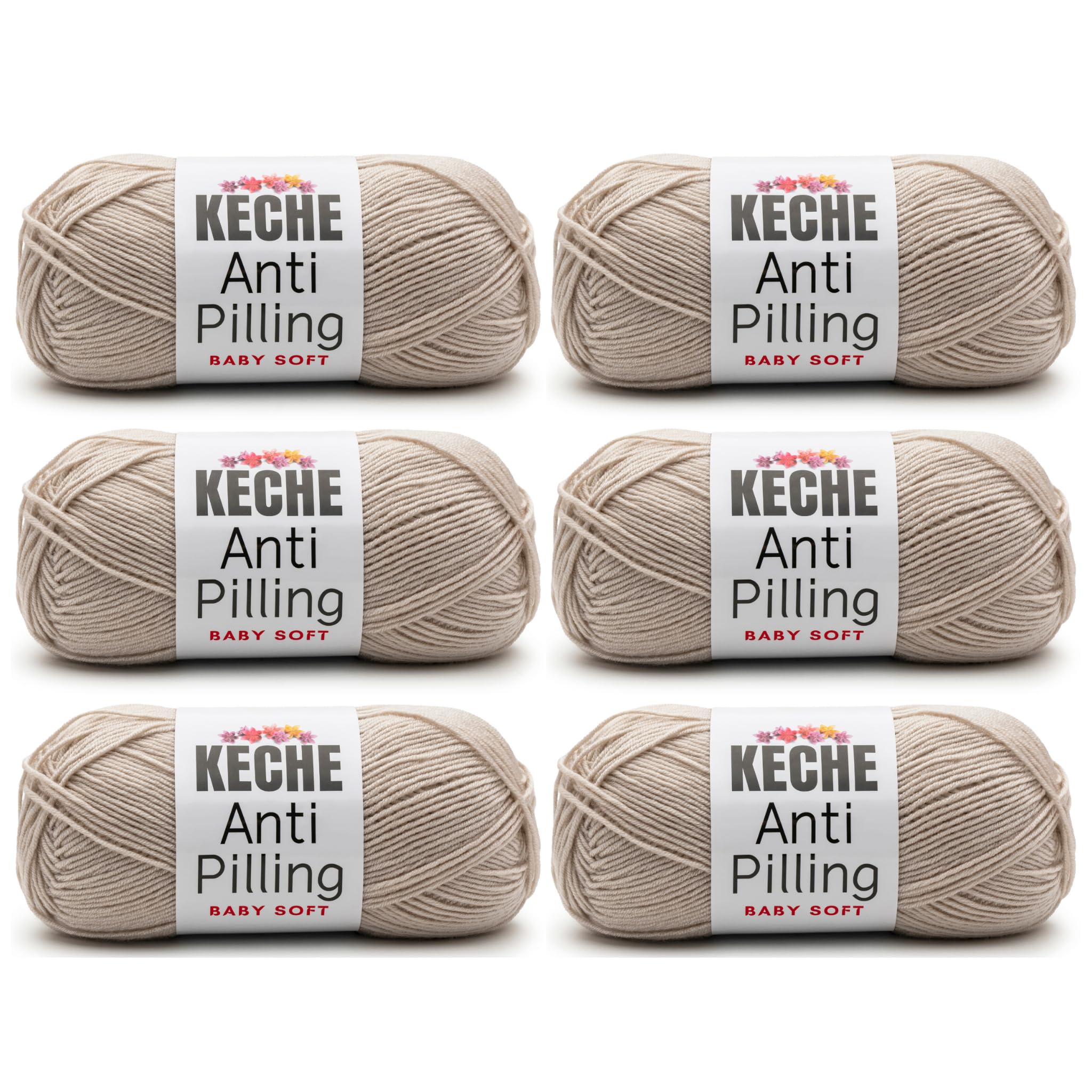 Soft DailyKnit DK Yarn, 100% Anti-Pilling Acrylic for Knitting Crocheting, Light Weight #3 (3.52 oz / 274 Yds) 1 Skein - Red — view 58