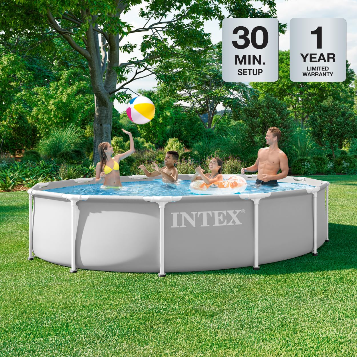 Amazon.com: INTEX 26710EP 12Ft X 30In Prism Frame Premium Above