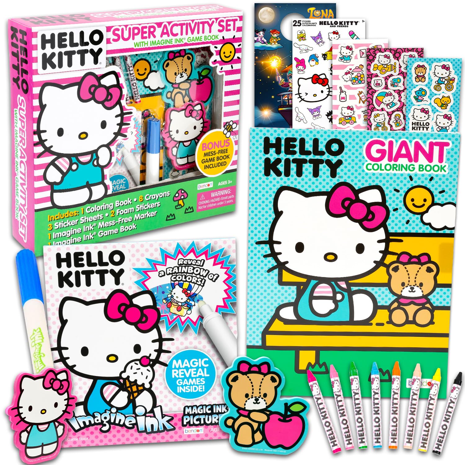 Sanrio Hello Kitty Ultimate Activity Set - Bundle Imagine Ink Coloring Books, Stickers, Games, Puzzles, Drawing and More | Hello Kitty and Friends Activities for Girls, Kids