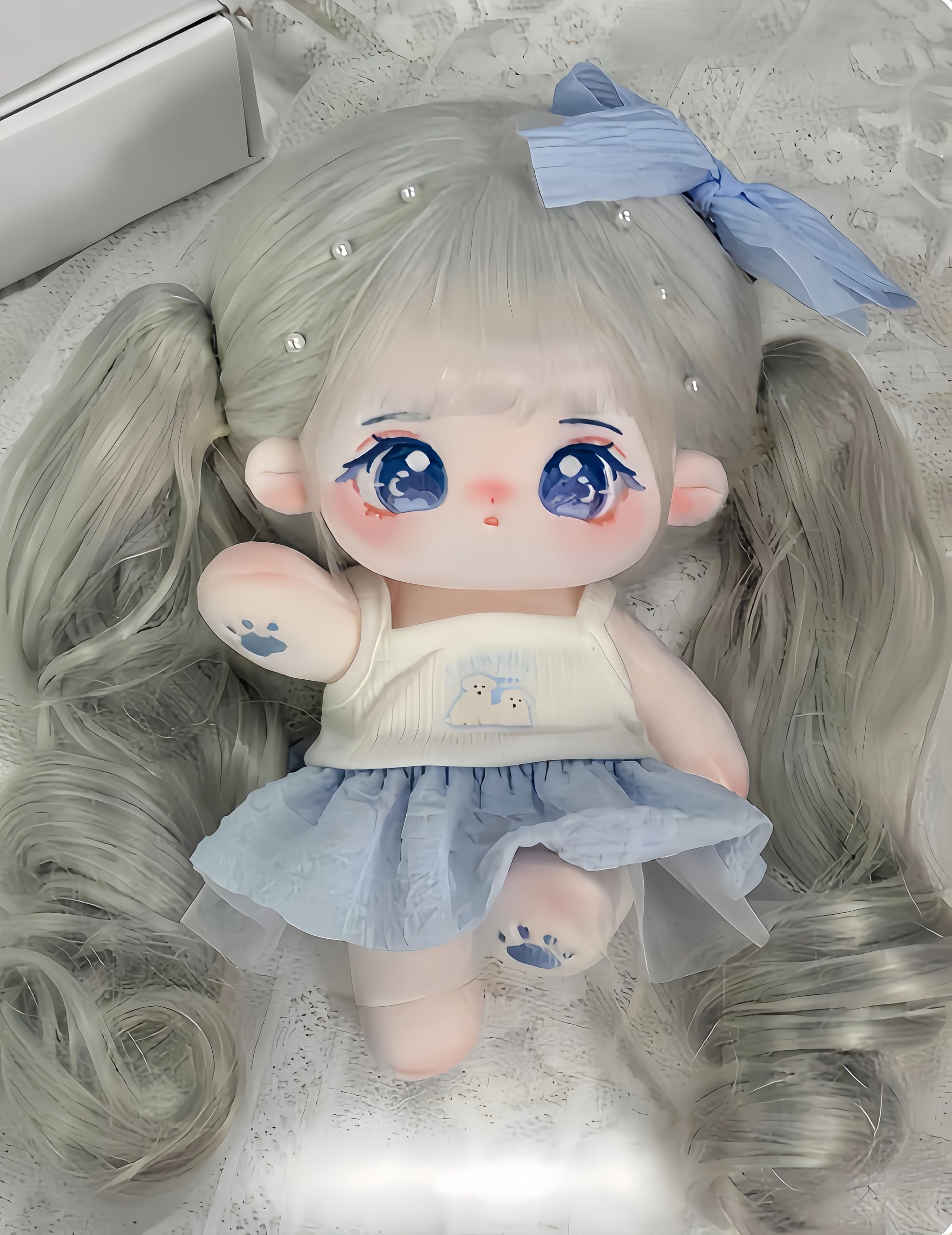 QGYDYH 20cm Plush Doll Toy. Anime Cotton Dolls with Skeleton, Soft Stuffed Dress Up Doll，Birthday Gift (l)