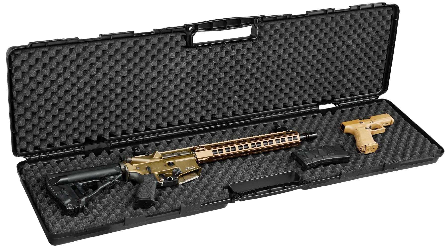 Hard-Case Waffenkoffer – Robuster Polymer-Koffer mit Schaumstoff-Inlay, stapelbar & abschließbar – für Gewehr & Pistole