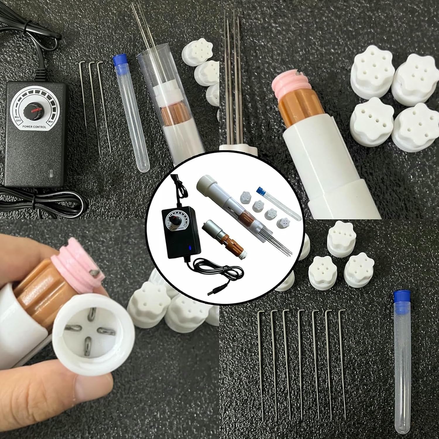 Electric Wool Felting Tool, Electric Felting Needle Machine Kit, Punch Style Felting Needle Tool, Infinite Speed Regulation, for DIY Wool Painting and Felted Craft Work