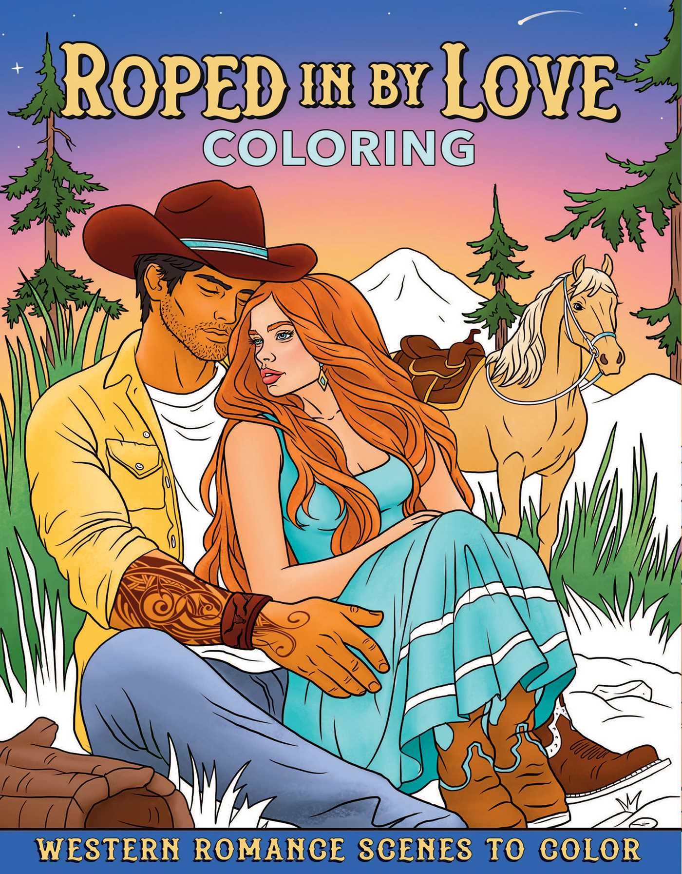 Roped in by Love Coloring: Western Romance Scenes to Color