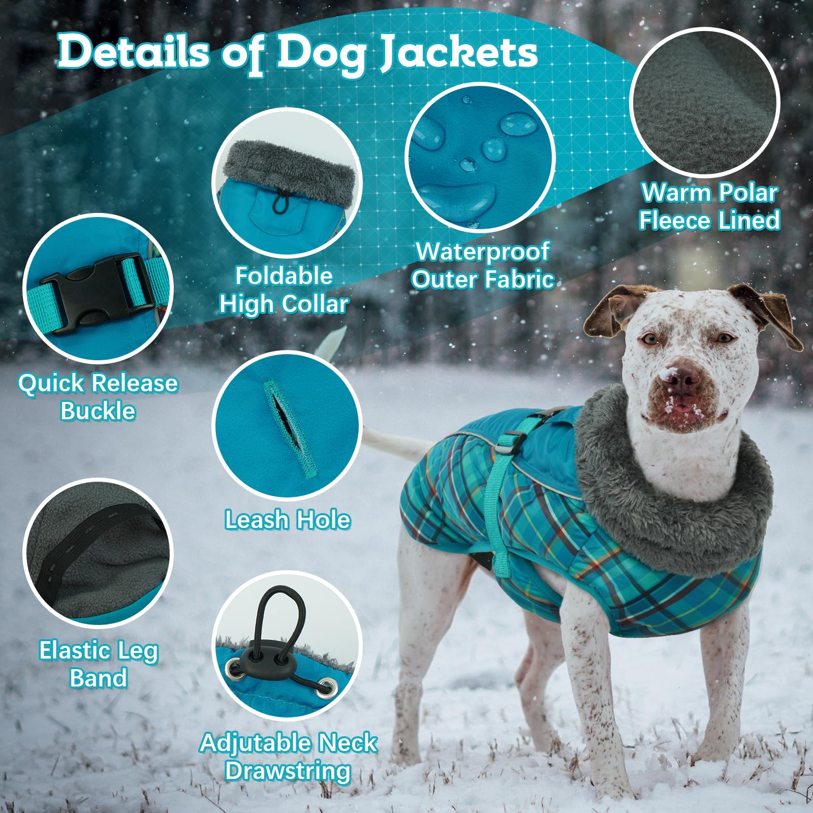 IECOii Cappotti e giubbotti per cani,Cappotto invernale per cani impermeabile giubbotto cane calda Giacca per cani antivento Abbigliamento per cani Completo per cani di taglia piccola di taglia media