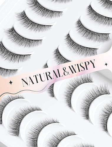 Miniatura 3 de Pestañas naturales cortas, pestañas naturales, aspecto natural, pestañas postizas finas para ojos pequeños, pestañas postizas, 10 pares de 0.394