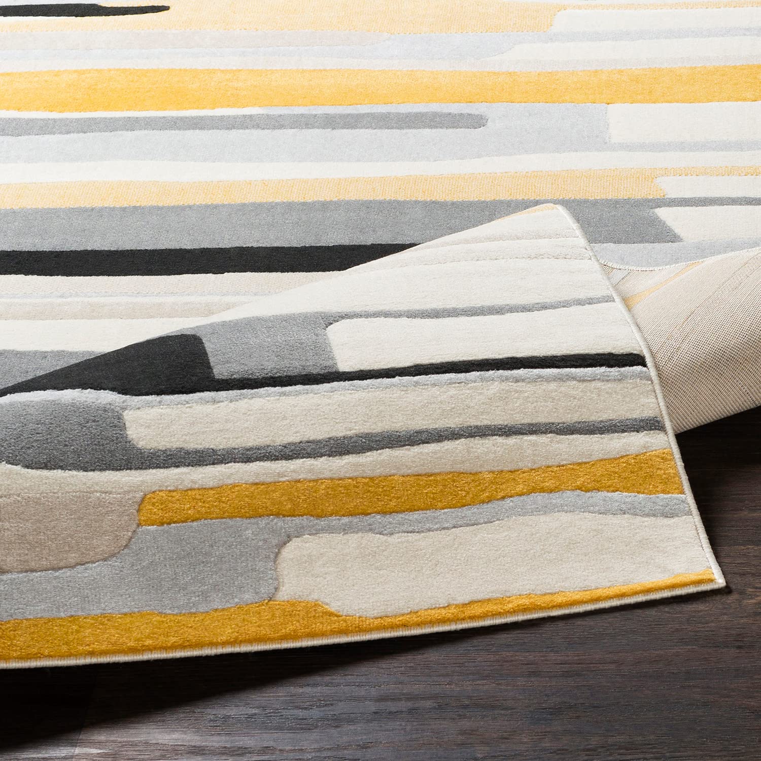 Livabliss Atlanta Tappeto Salotto Moderno per Casa, Sala da Pranzo e Cucina Tappeto Geometrico Astratti Neutri Aztechi Stile Boho, leggera da Pulire, Ampio 80x220cm, Senape, Grigio, Beige