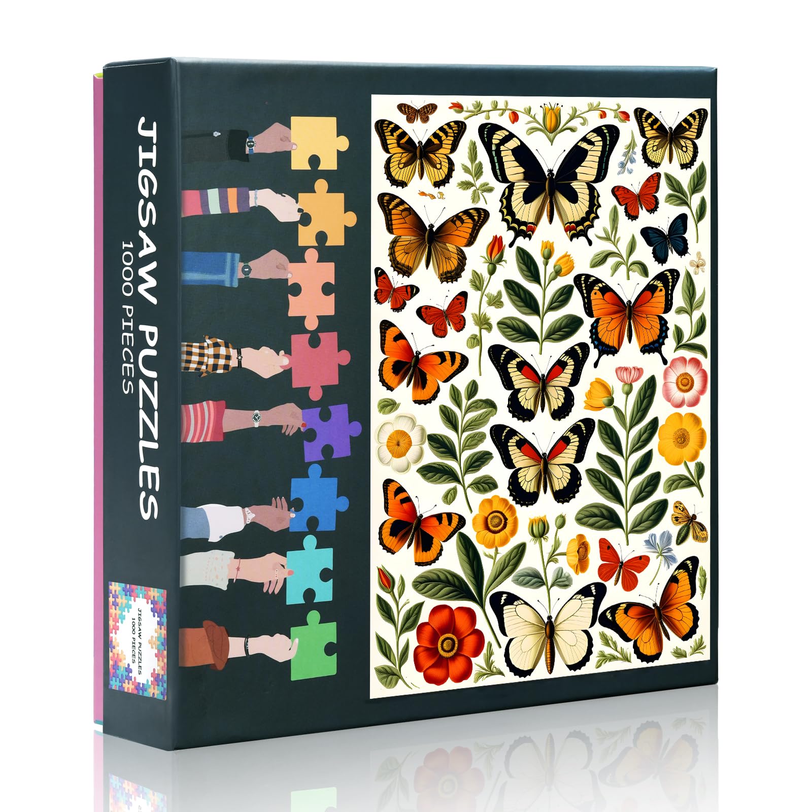 Vintage Flowers & Butterflies Jigsaw Puzzle - 50x70cm Collectors Edition Art, Premium Quality Design for Family Challenge Night & Home Decor