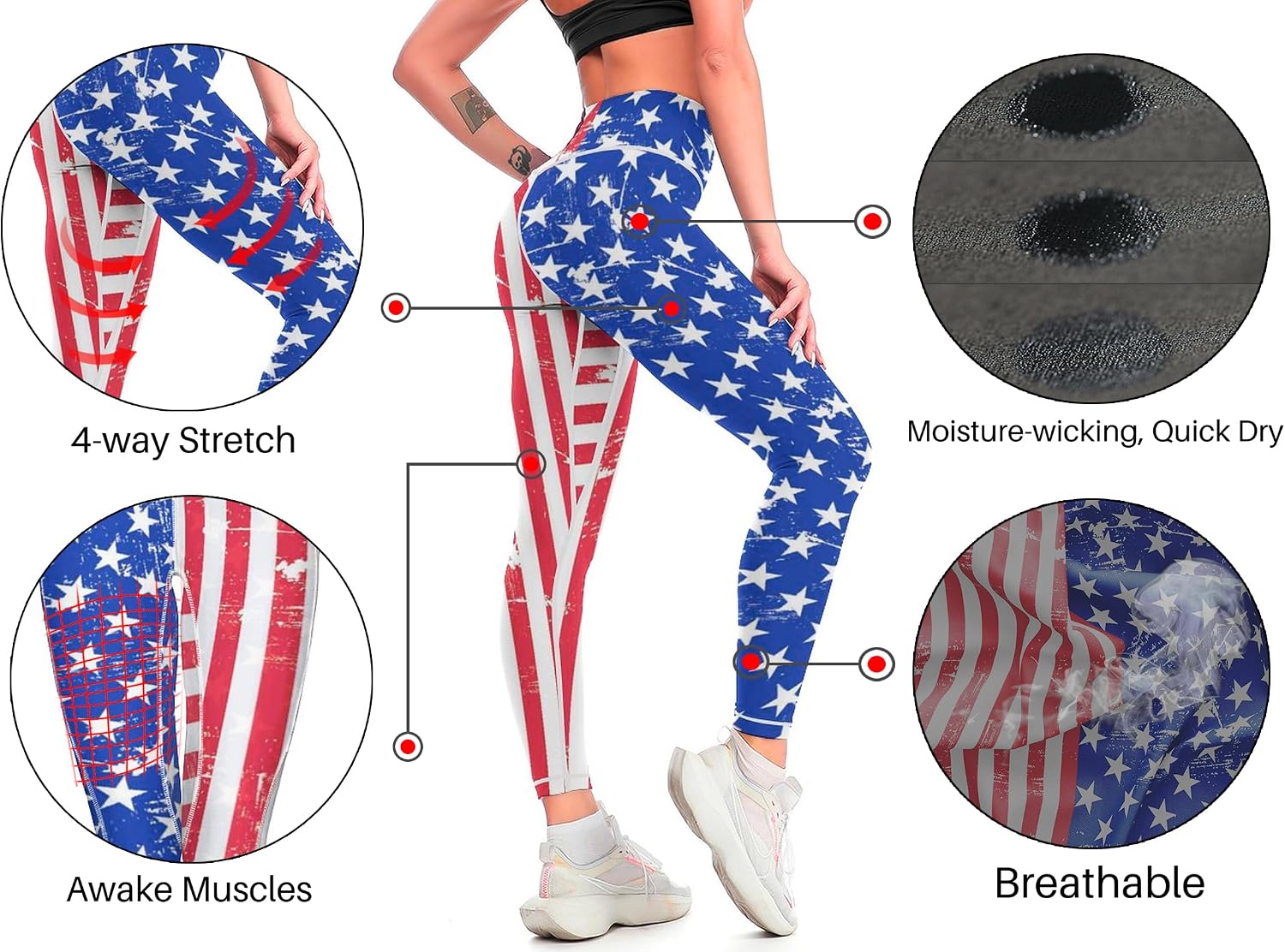 Cerburny Women's Athletic Workout Leggings High Waisted 4-Way Stretch Yoga Pants Running Exercise Pants