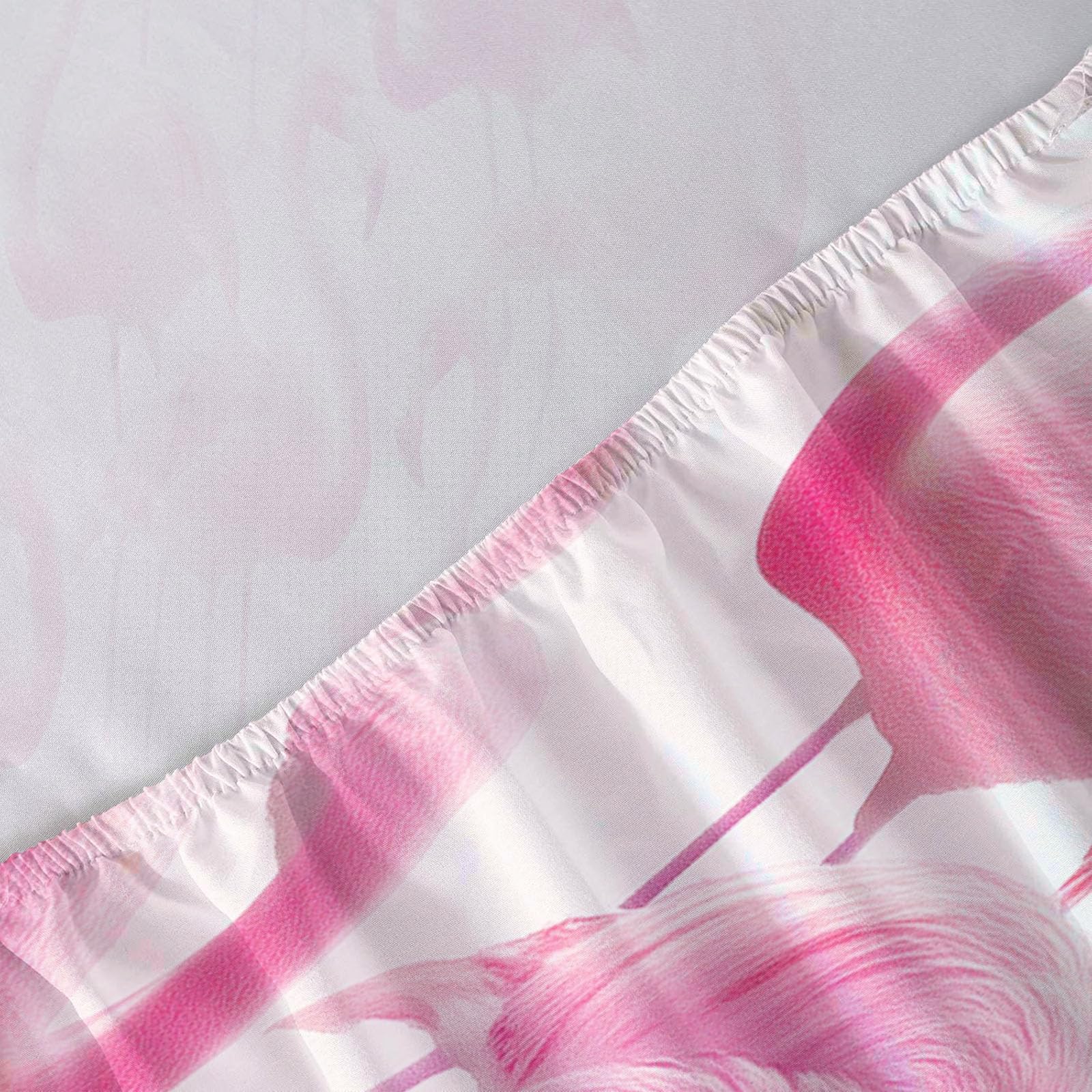 Drap Housse 180X200Cm Bonnet 30 Cm - Flamant Rose Aquarelle Animal Fantastique De Lit 3 Personnes Doux Confortable en Microfibre - Lot De 1 Draps Housses Rose Blush avec 2 Taie d'oreiller