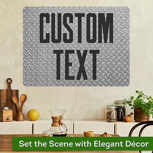 Miniatura 300 de My Sign Center - Letrero personalizado, 11 colores de fuente, 13 estilos de fuente, 4 opciones de agujero, 22 tamaños, 8 x 32 pulgadas, sin óxido,