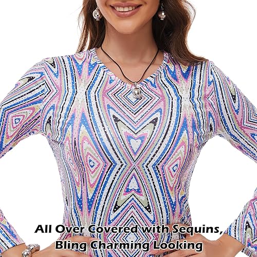 Miniatura 4 de Vestido de discoteca de los años 70 para mujer, disfraz hippie, collar, aretes, gafas, trajes de cumpleaños de los años 70, vestido brillante