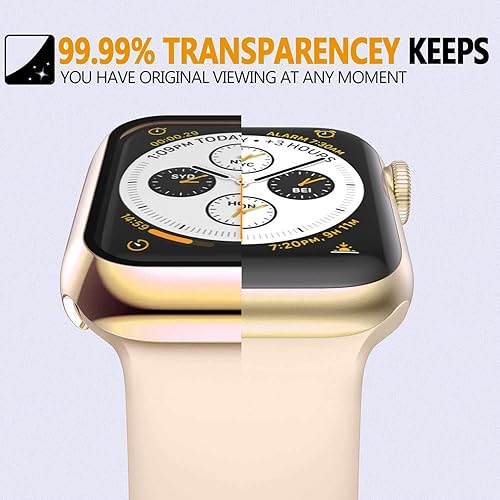 Miniatura 6 de HANKN Paquete de 2 fundas rígidas compatibles con Apple Watch Series 6, 5, 4, SE, de 1.575 pulgadas, protector de pantalla de vidrio templado,