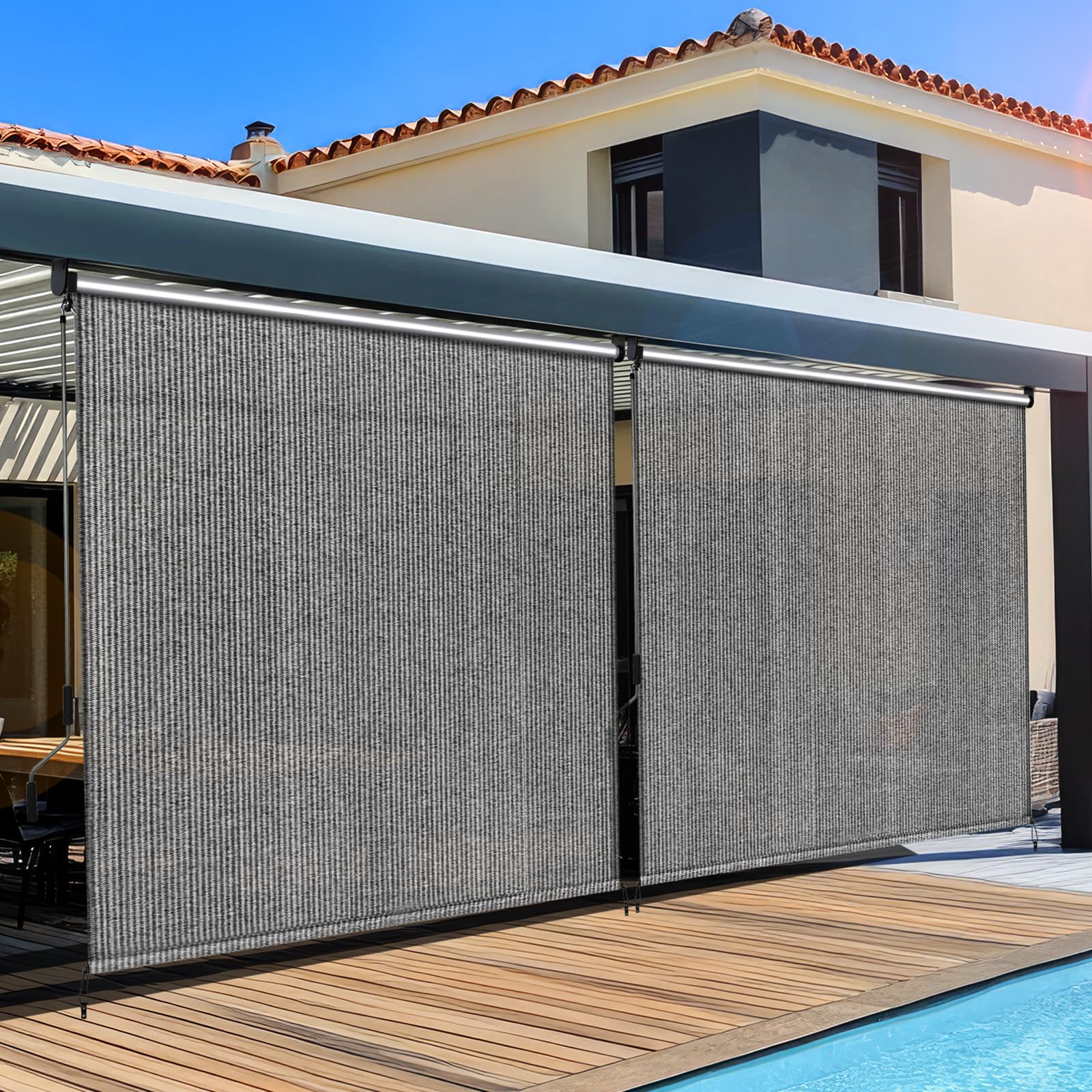 LIFERUN Store Vertical 240x180 cm, Auvent Vertical 2 pièces, Anti-Regard