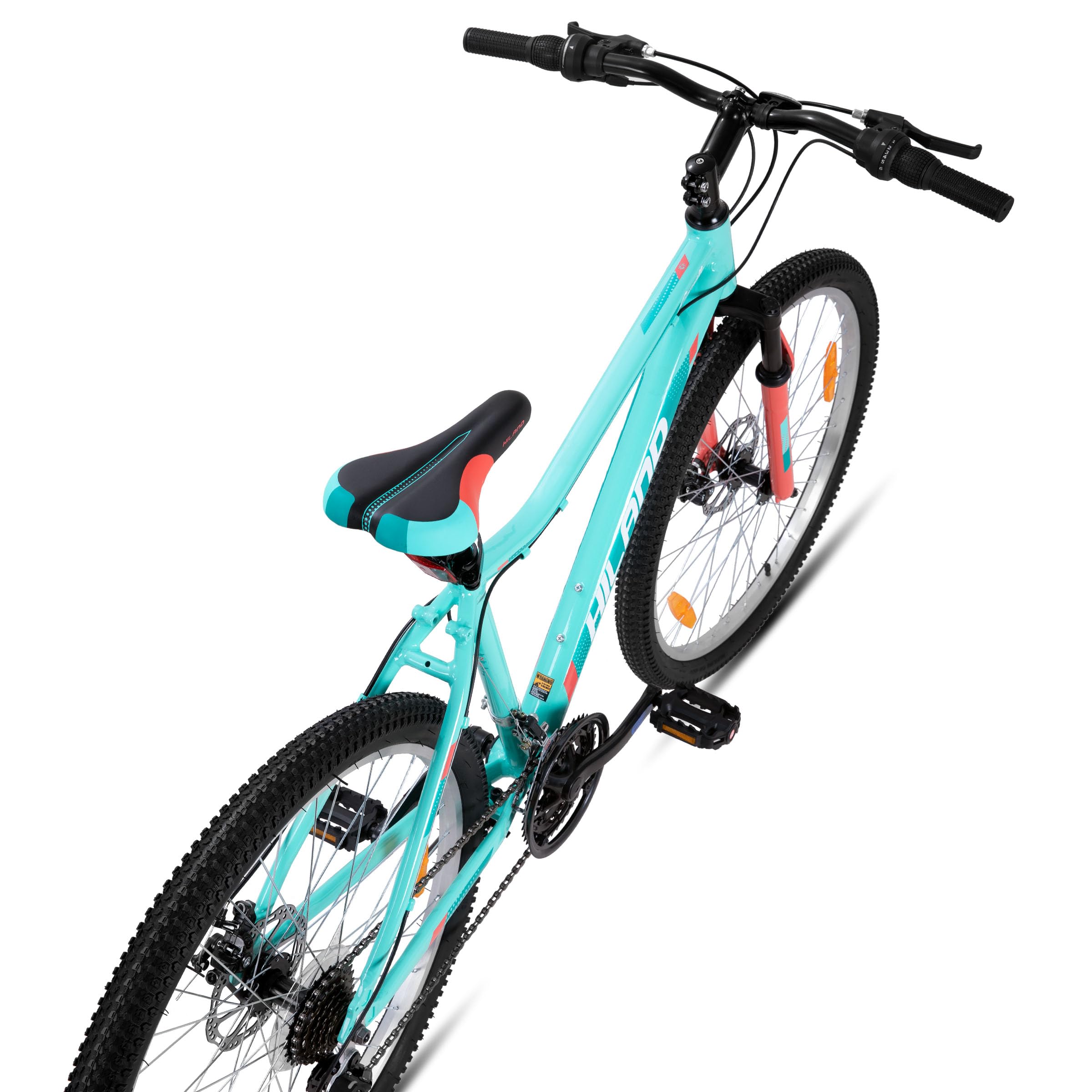HILAND VTT Femme 27,5 Pouces, Cadre en Aluminium, VTT 18 Vitesses pour Femme et Fille, Doubles Freins à Disque, Fourche Suspendue, Vert Menthe