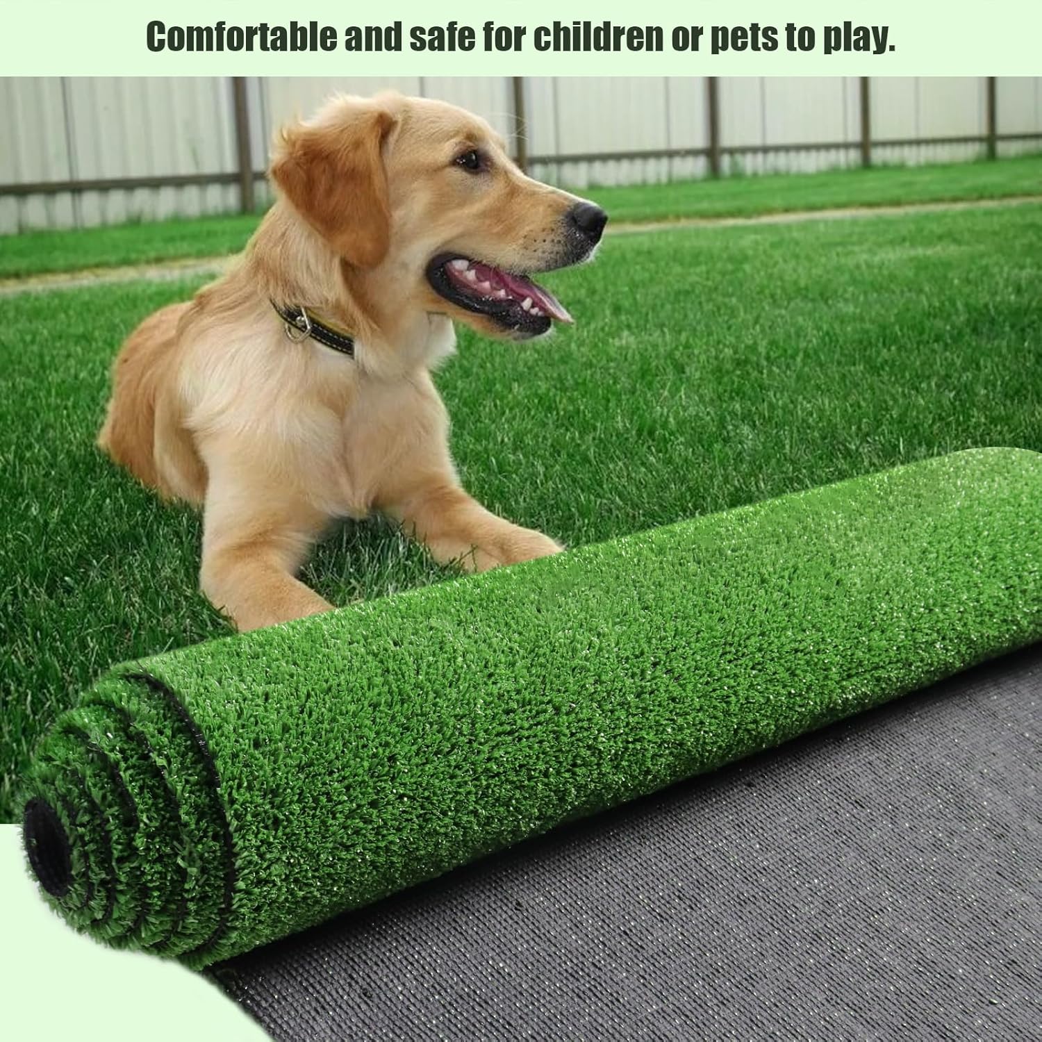 Weidear Green Artificial Turf 4X6FT, 0.4 inch Fake Turf Mat, Indoor Outdoor Lawn, Patio Garden Grass Rug Dogs Pet, Synthetic Grass Carpet, Rubber Backed with Drainage Holes,Customized - Image 5