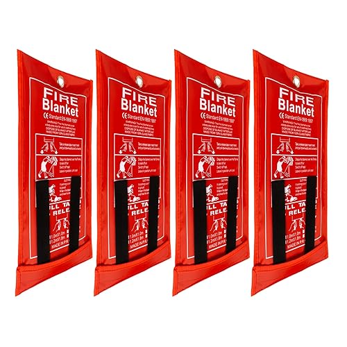 FLASLD 4 Pack Fire Blanket for Home and Kitchen, 40x40