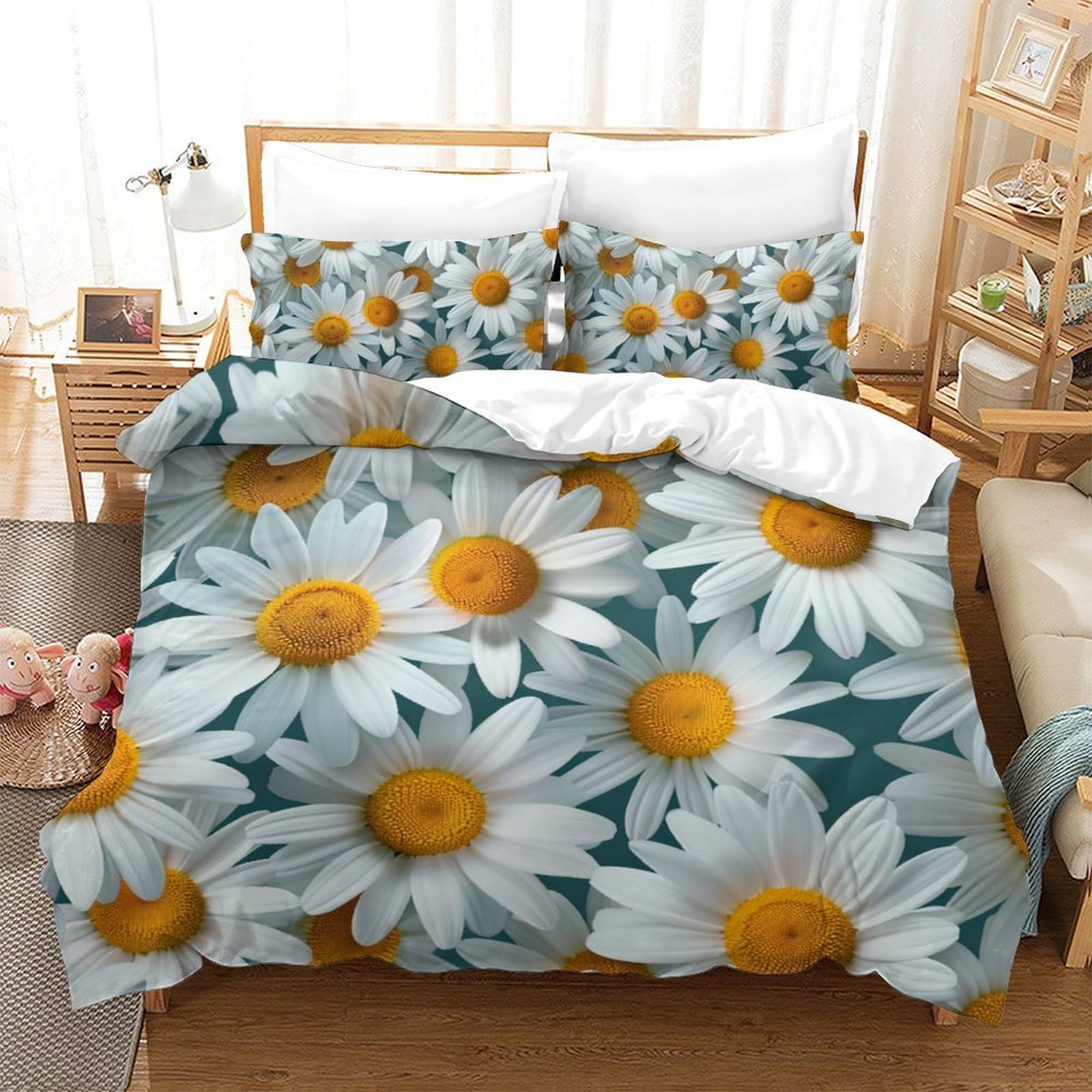 Parure de lit double motif floral 3D pour créer un cocon de douceur relaxant