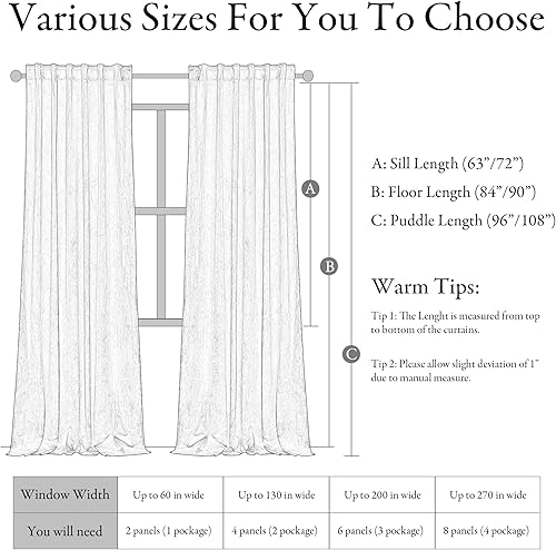 Miniatura 8 de KGORGE Cortinas de terciopelo azul de 84 pulgadas de largo para oscurecer la habitación, cortinas y cortinas para dormitorio, sala de estar, niños,