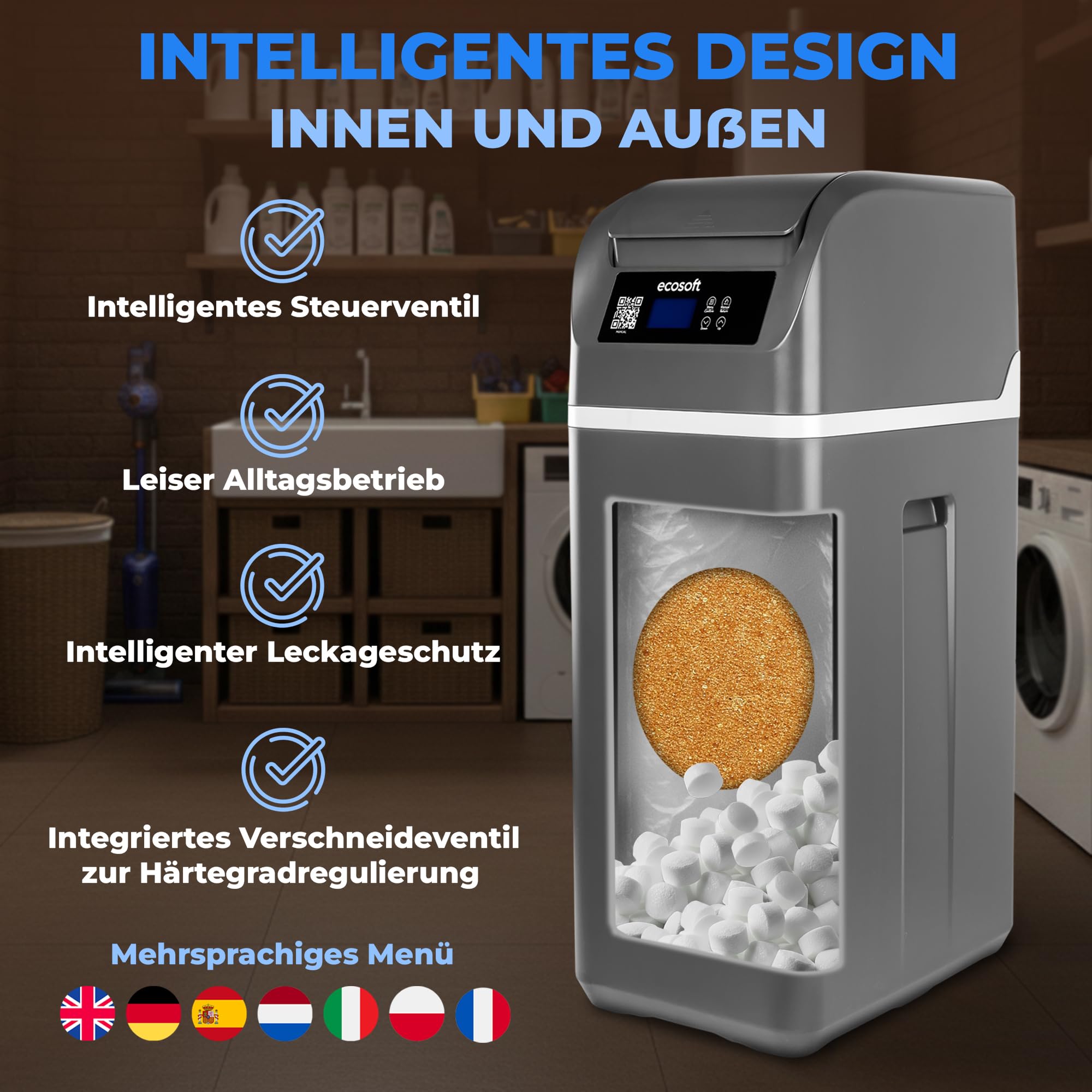 Ecosoft CUBE 200 Addolcitore d'acqua compatto per case con valvola intelligente