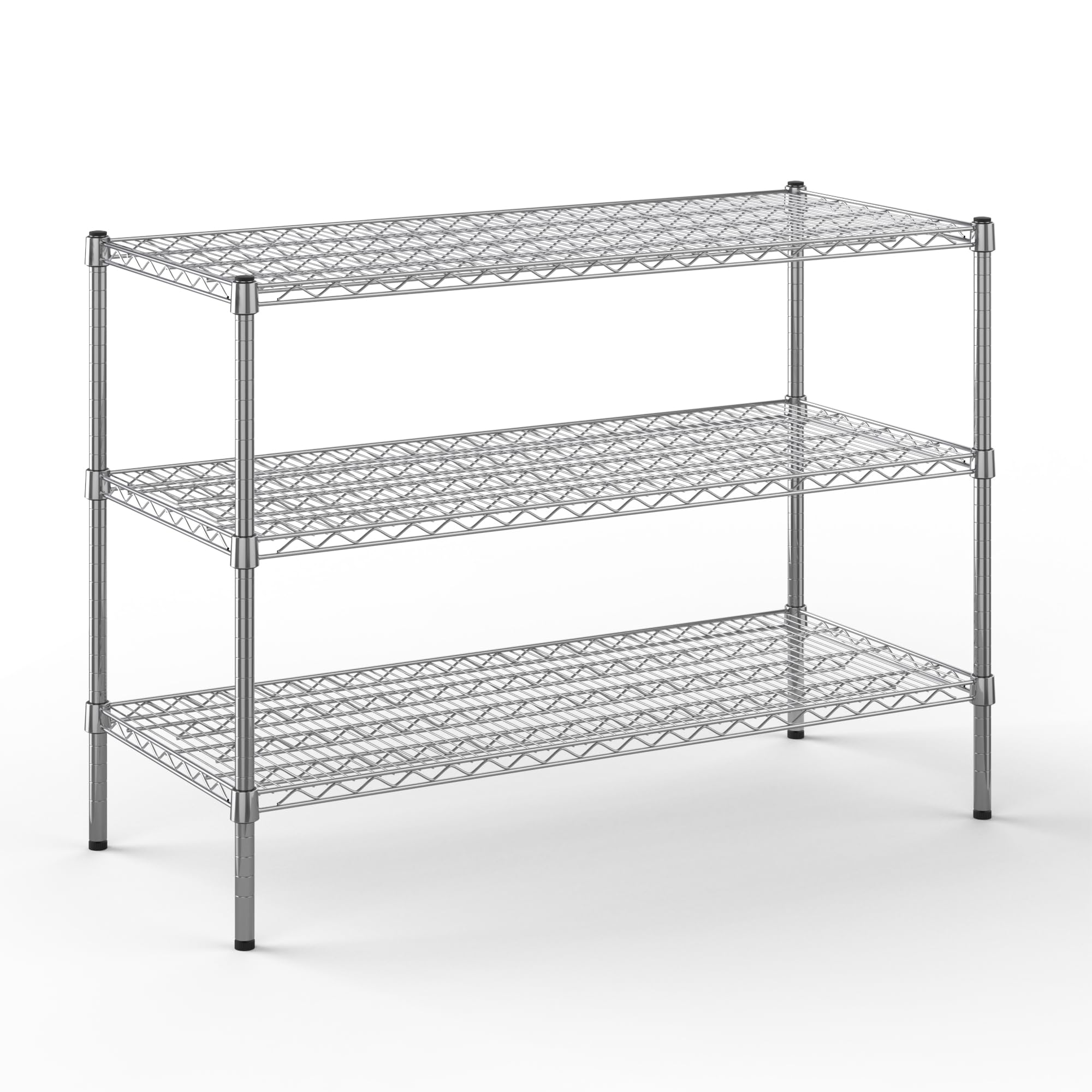 21" Deep x 48" Wide x 34" Height Wire Shelving Kit | 3-Tier | NSF Commercial Storage Rack Unit