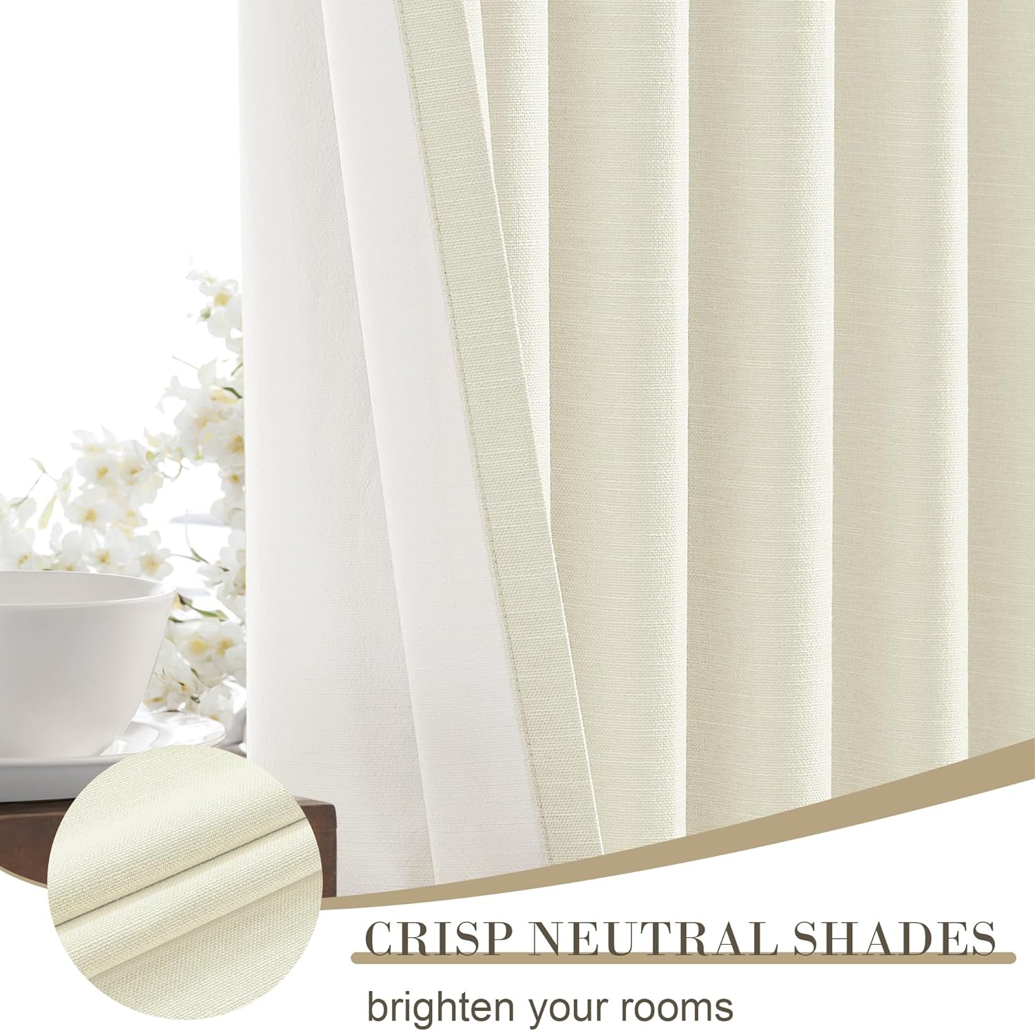 UHITECH Blackout Curtains for Living Room 45 Inch Long Short Black Out Curtain for Bedroom Windows Panels Thermal Insulated Drapes for Nursery, Cream Yellow