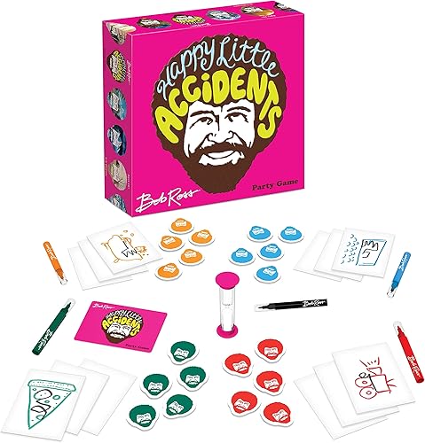 Miniatura 2 de Bob Ross Happy Little Accidents Game, Social Party Game for Friends and Family, 15 Minute Play Time, for 3 to 6 Players, Ages 10 and up