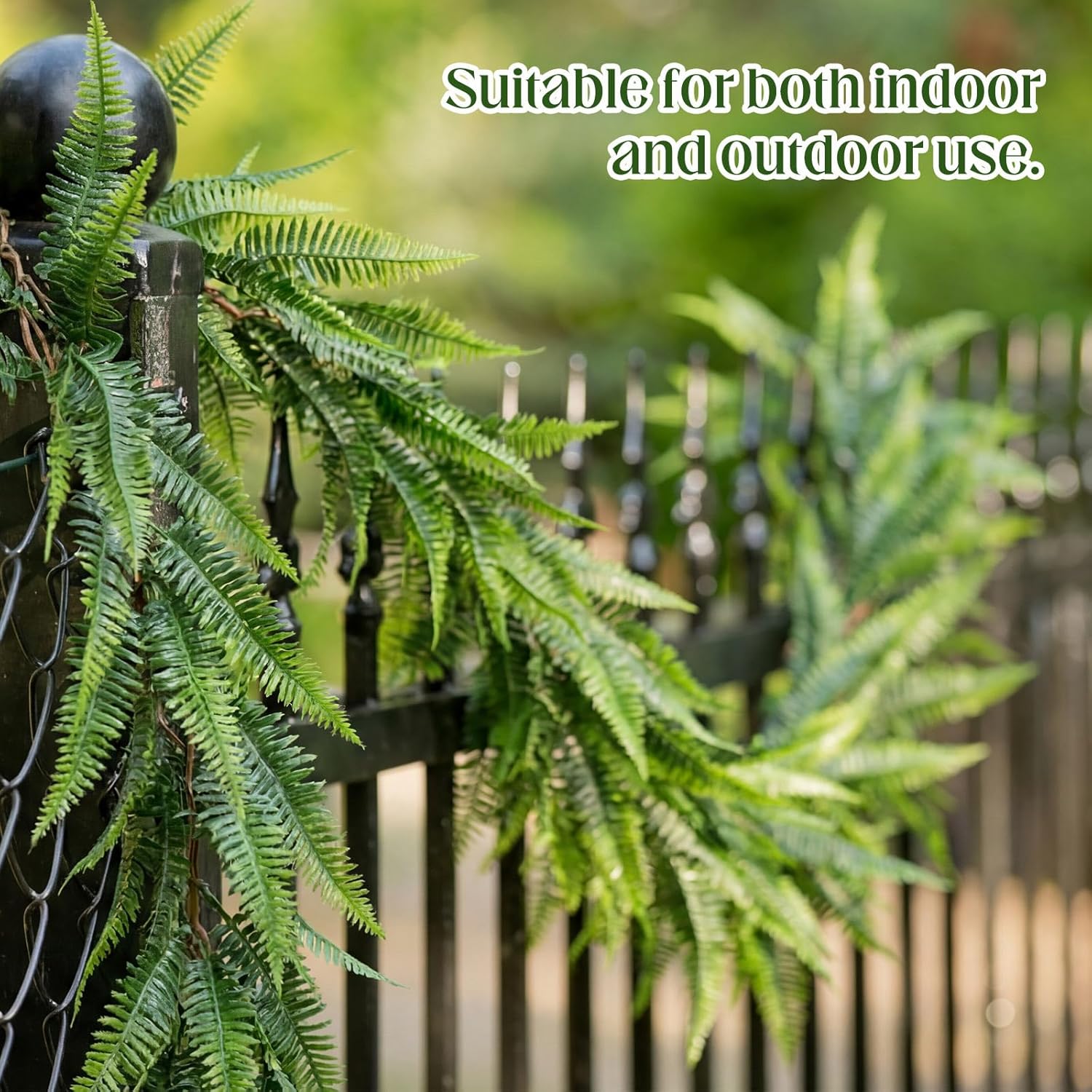 Yinder 4 Pack 6ft Artificial Greenery Garland Hanging Boston Fern Garlands Lifelike Leaf Green Fake Vines for Spring Summer Indoor Wall Mantel Home Decoration Wedding Arch Party Decor