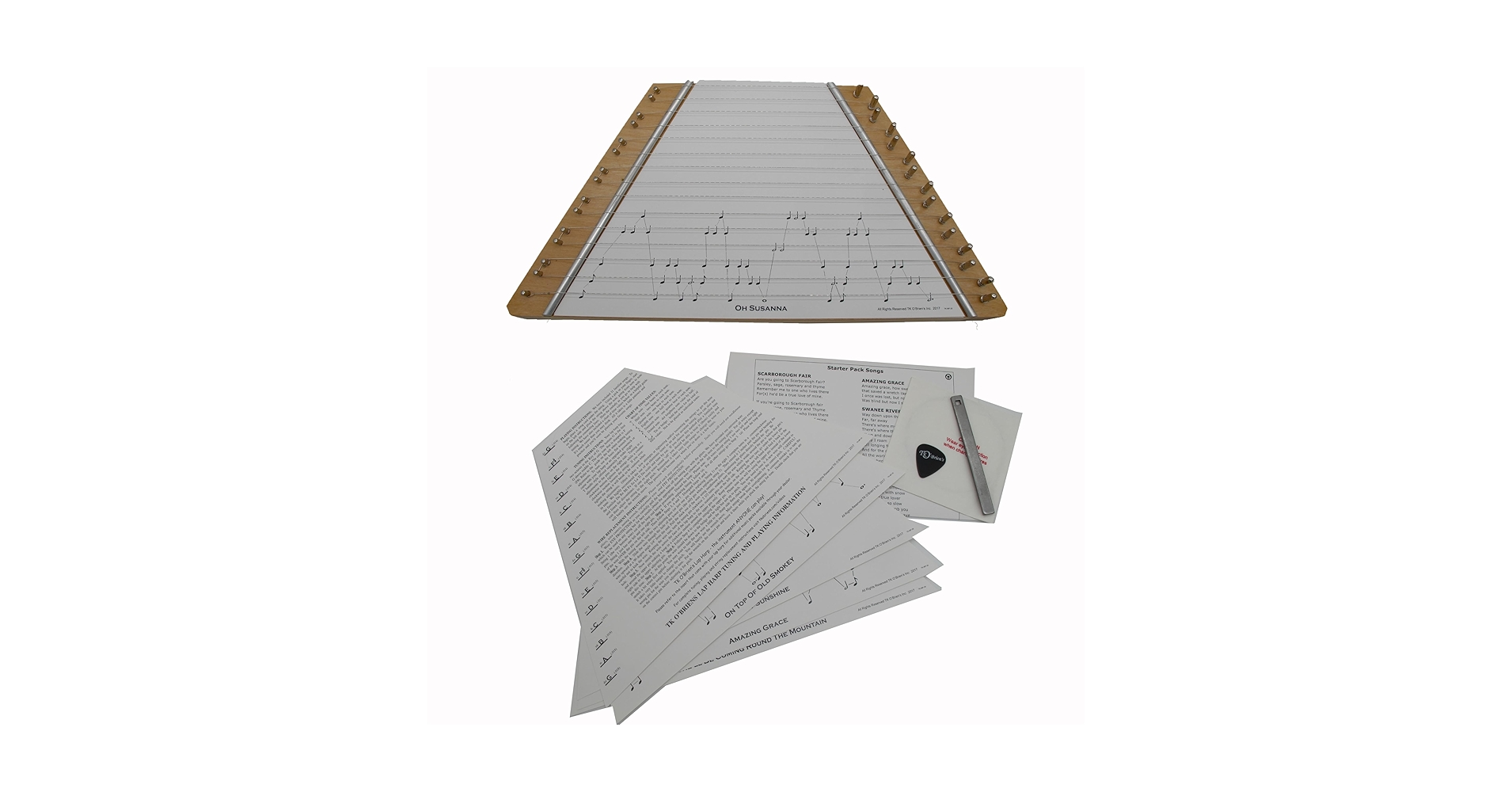 ラップハープ TK O'Brien's/米国製 ソフトケース/専用楽譜/予備弦他 ラップハープ TK O'Brien's/米国製 ソフトケース/専用楽譜/予備弦他