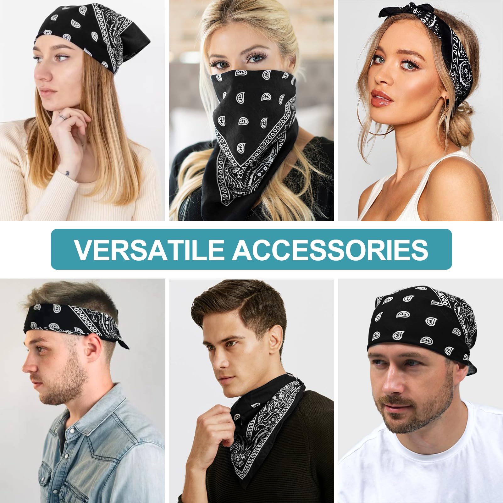 sularpek Paisley Bandana, Stylish Cowboy Headband Handkerchief, Premium Stylish & Versatile Bandana, Bandanas for Outdoor Adventures Perfect for Cycling, Hiking, Running, Yoga, Motorcycling, and More — view 6