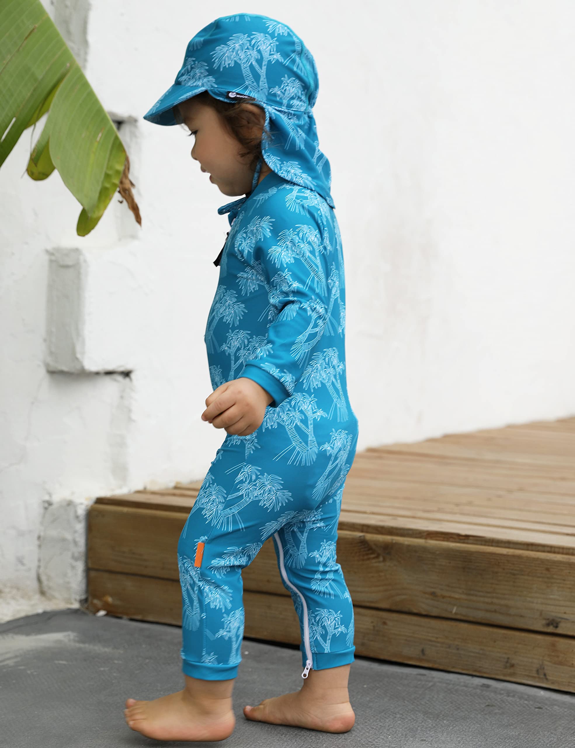weVSwe Baby Toddler Boy Swimsuit Long Sleeve Baby Swimwear UPF 50+ Sun Protection Rash Guard Swimming Costume with Crotch Zipper 0-3 Years — view 61
