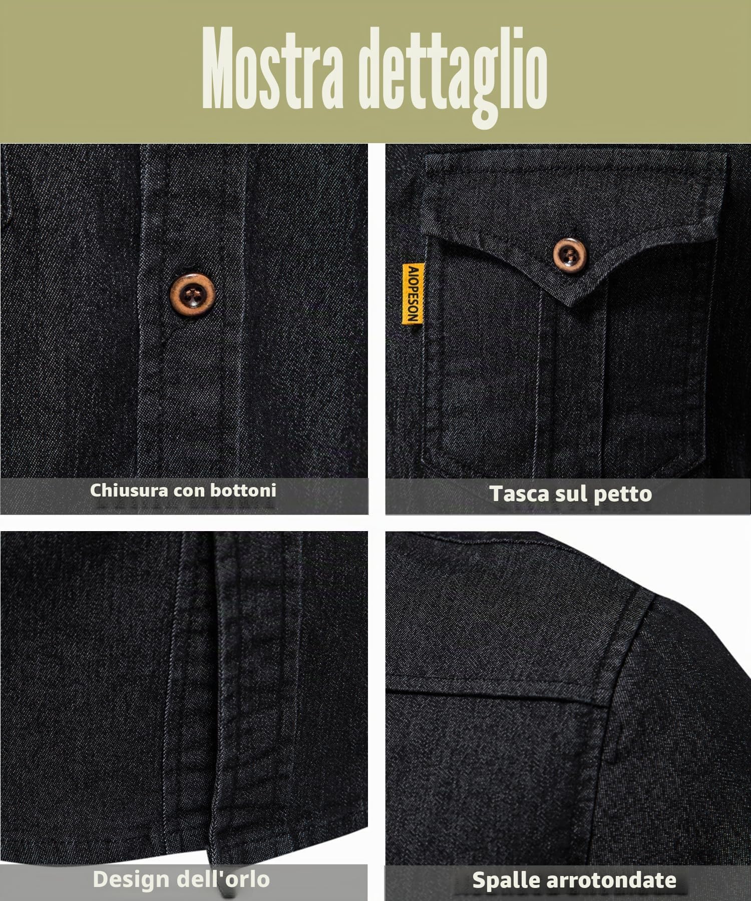 Uomo Camicia a Denim Camicie Regolare Classiche a Maniche Lunghe Casual Cotone Camicie Classiche da Cerimonia Business con Tasca